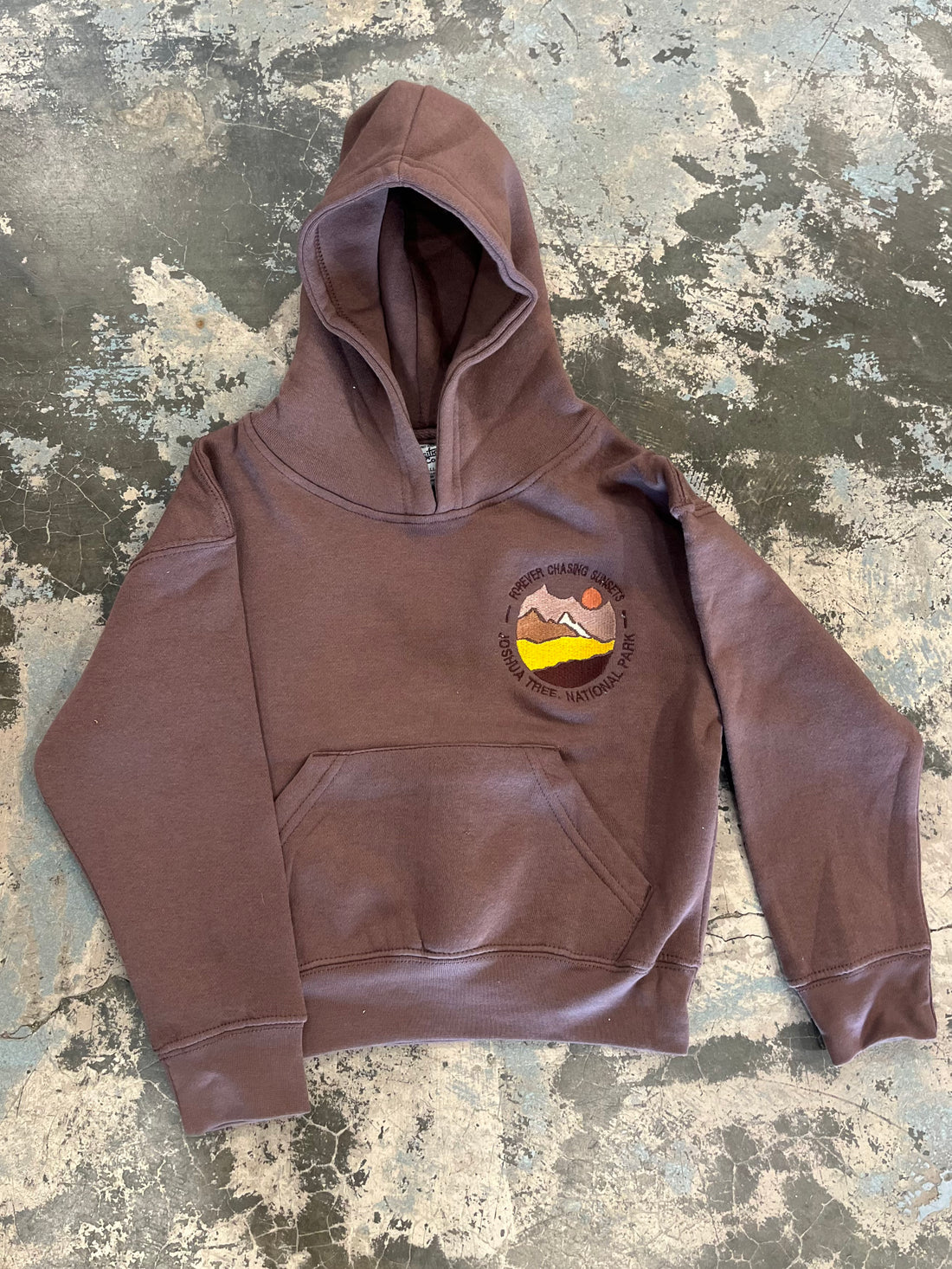 JTTP Originals Joshua Tree Sunset Kid's Hoodie | Brown available in Joshua Tree at JT Trading Post
