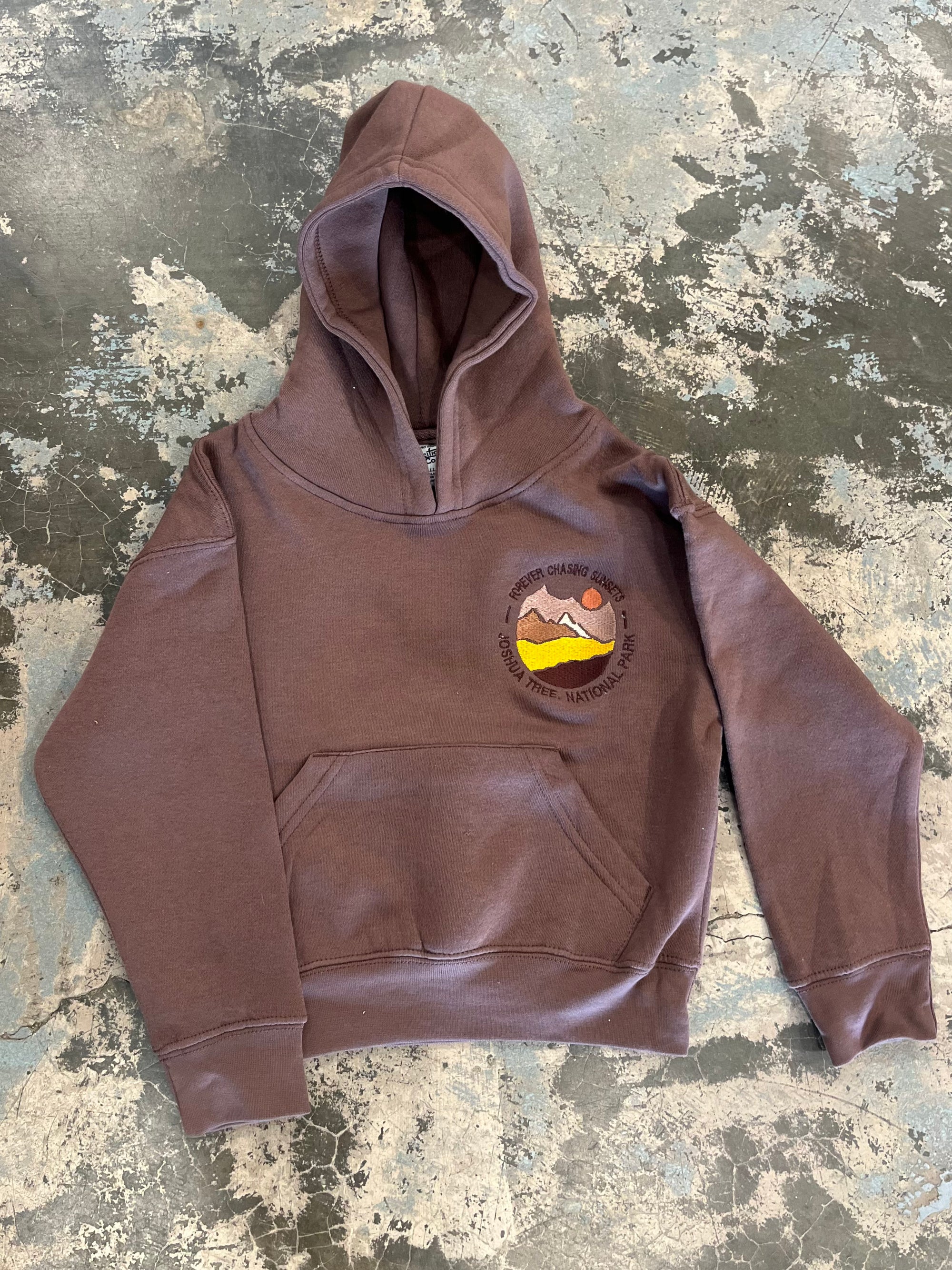 JTTP Originals Joshua Tree Sunset Kid's Hoodie | Brown available in Joshua Tree at JT Trading Post