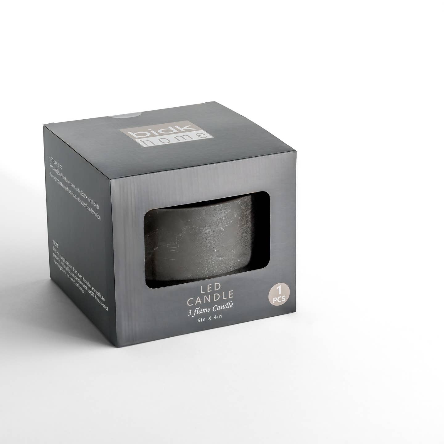 JTTP Products 3 Wick Small Flameless Candle | Gray available in Joshua Tree at JT Trading Post