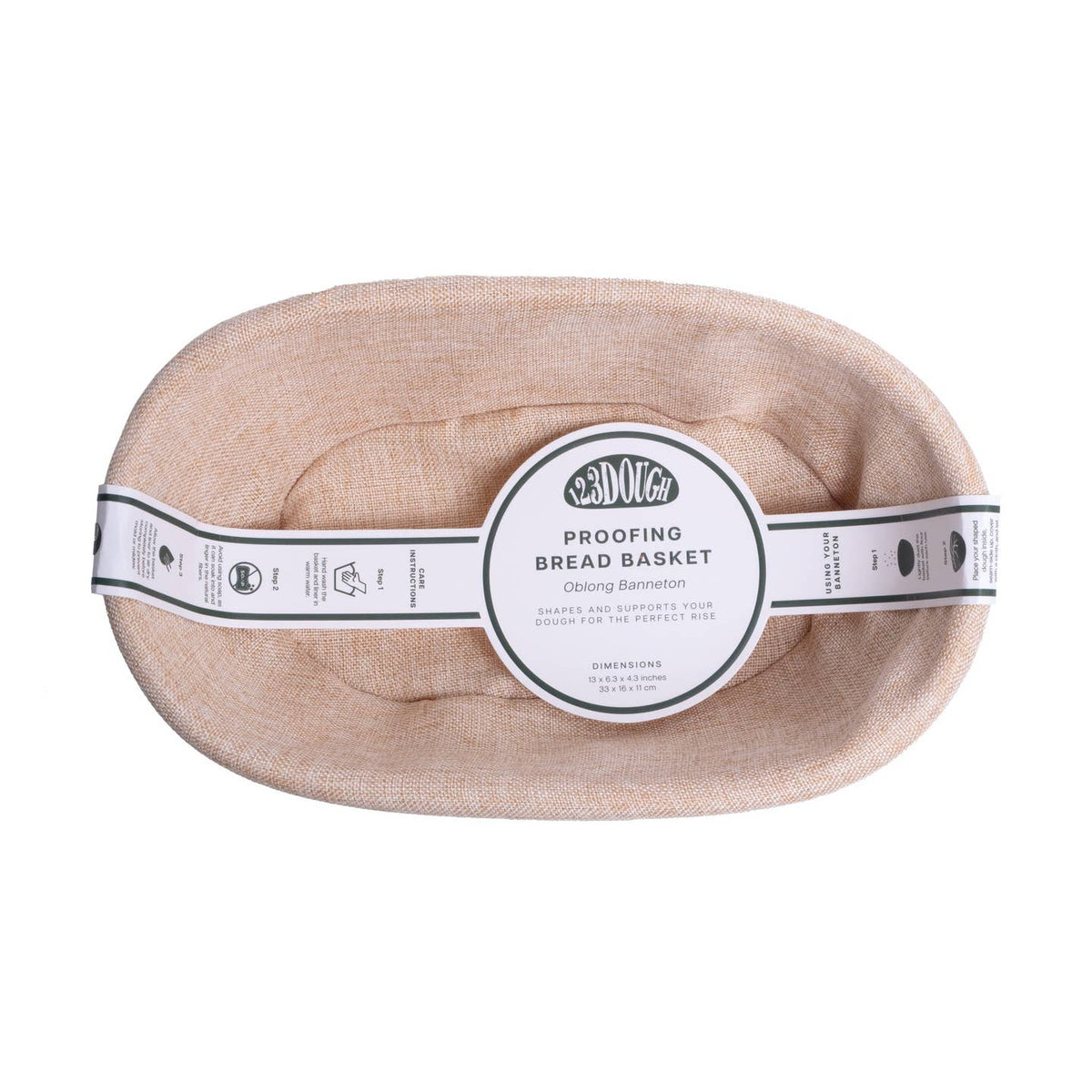 JTTP Products 9.8" Oblong Proofing Bread Basket with Liner – 123Dough available in Joshua Tree at JT Trading Post
