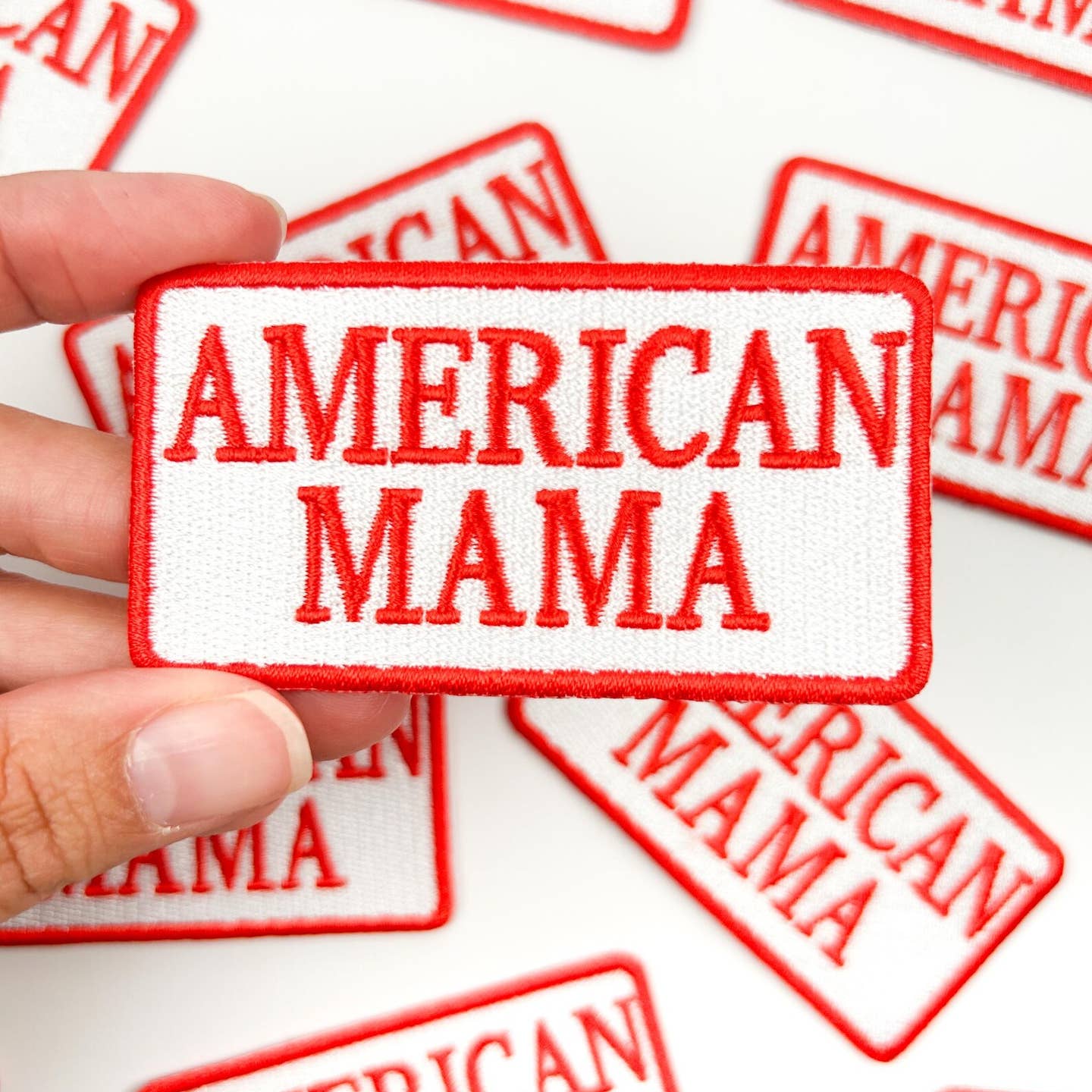 JTTP Products American Mama Patch Iron On Patch available in Joshua Tree at JT Trading Post