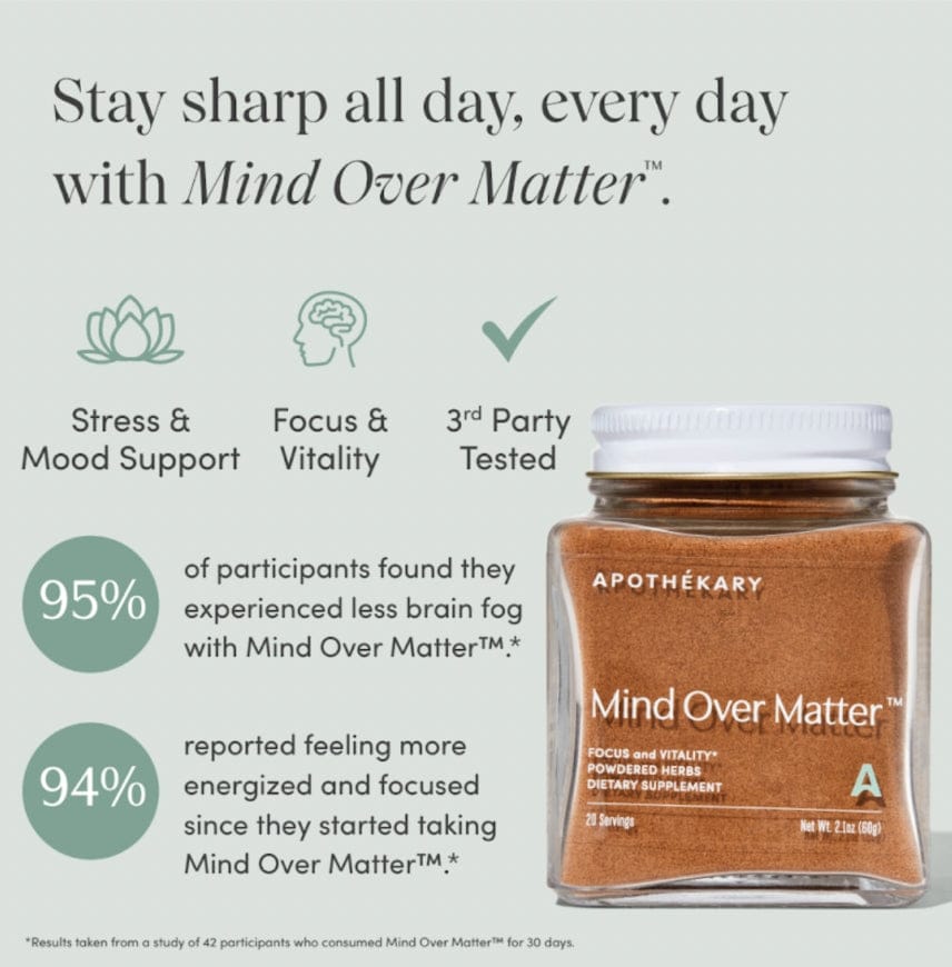 JTTP Products Apothékary | Mind Over Matter® - Focus & Cognition Herbal Supplement available in Joshua Tree at JT Trading Post