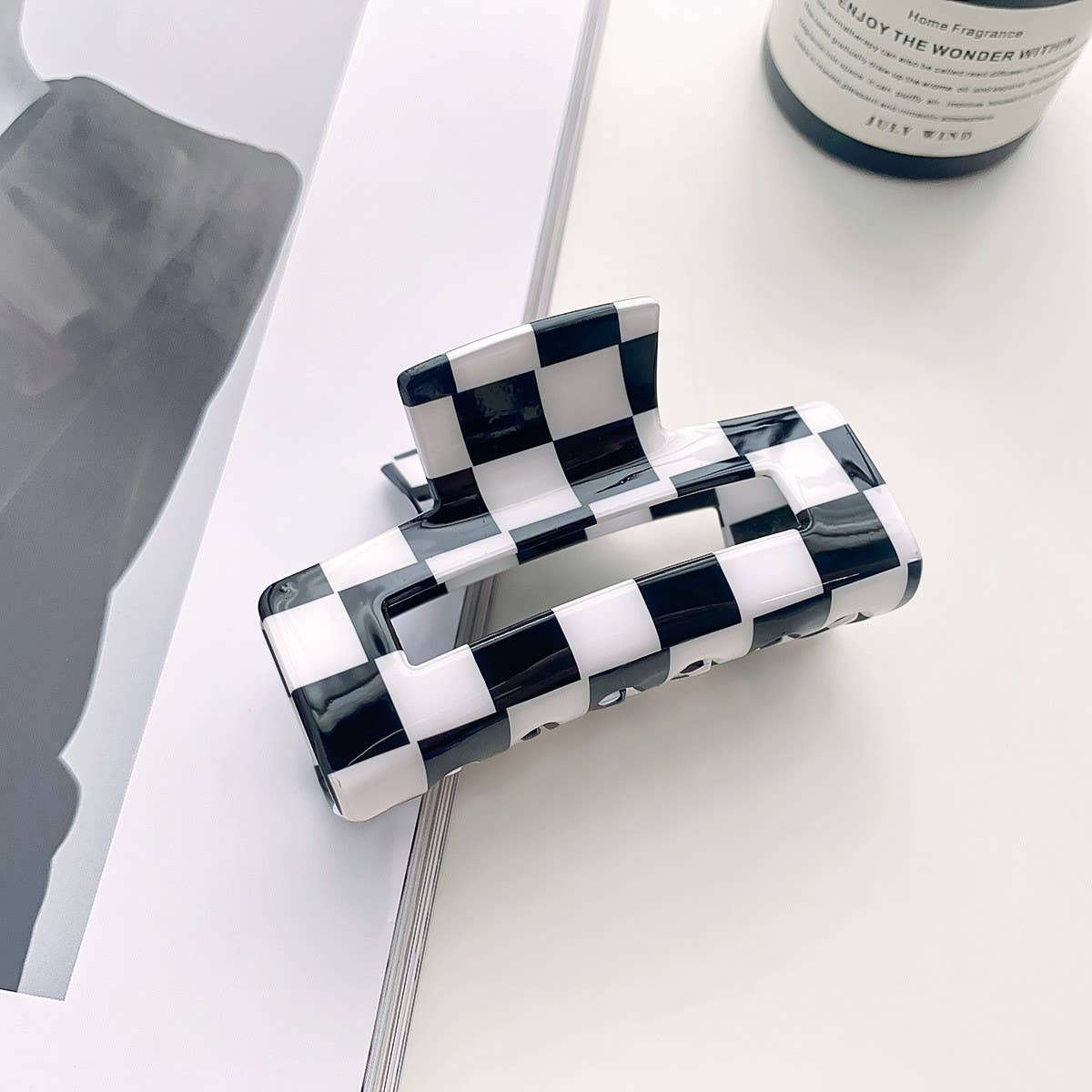 JTTP Products Checkered Square Hair Claw Clip available in Joshua Tree at JT Trading Post