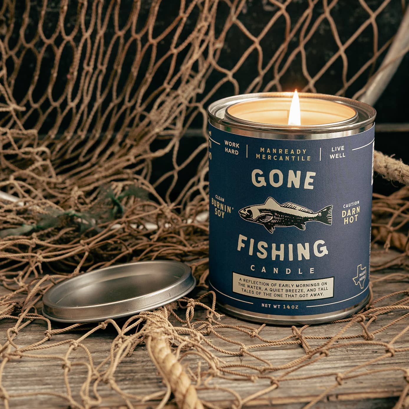 JTTP Products Candle | the Americana Series | Gone Fishing available in Joshua Tree at JT Trading Post