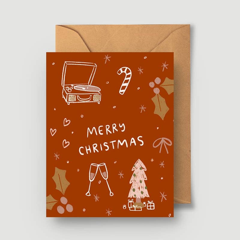 JTTP Products Cozy Music Merry Christmas Greeting Card available in Joshua Tree at JT Trading Post