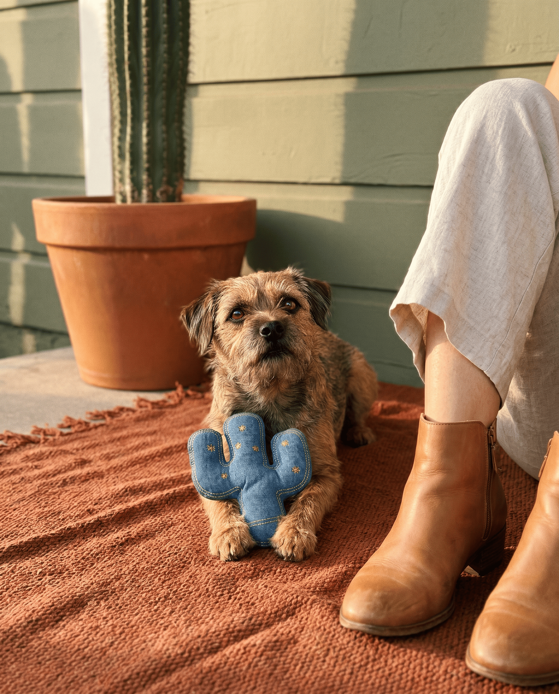 JTTP Products Evening Saguaro Plush Crinkle Dog Toy With Squeaker available in Joshua Tree at JT Trading Post