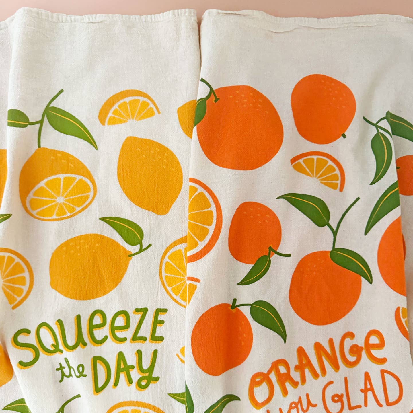 JTTP Products Fresh Squeezed | Orange Lemon | Tea Towel Set of 2 available in Joshua Tree at JT Trading Post
