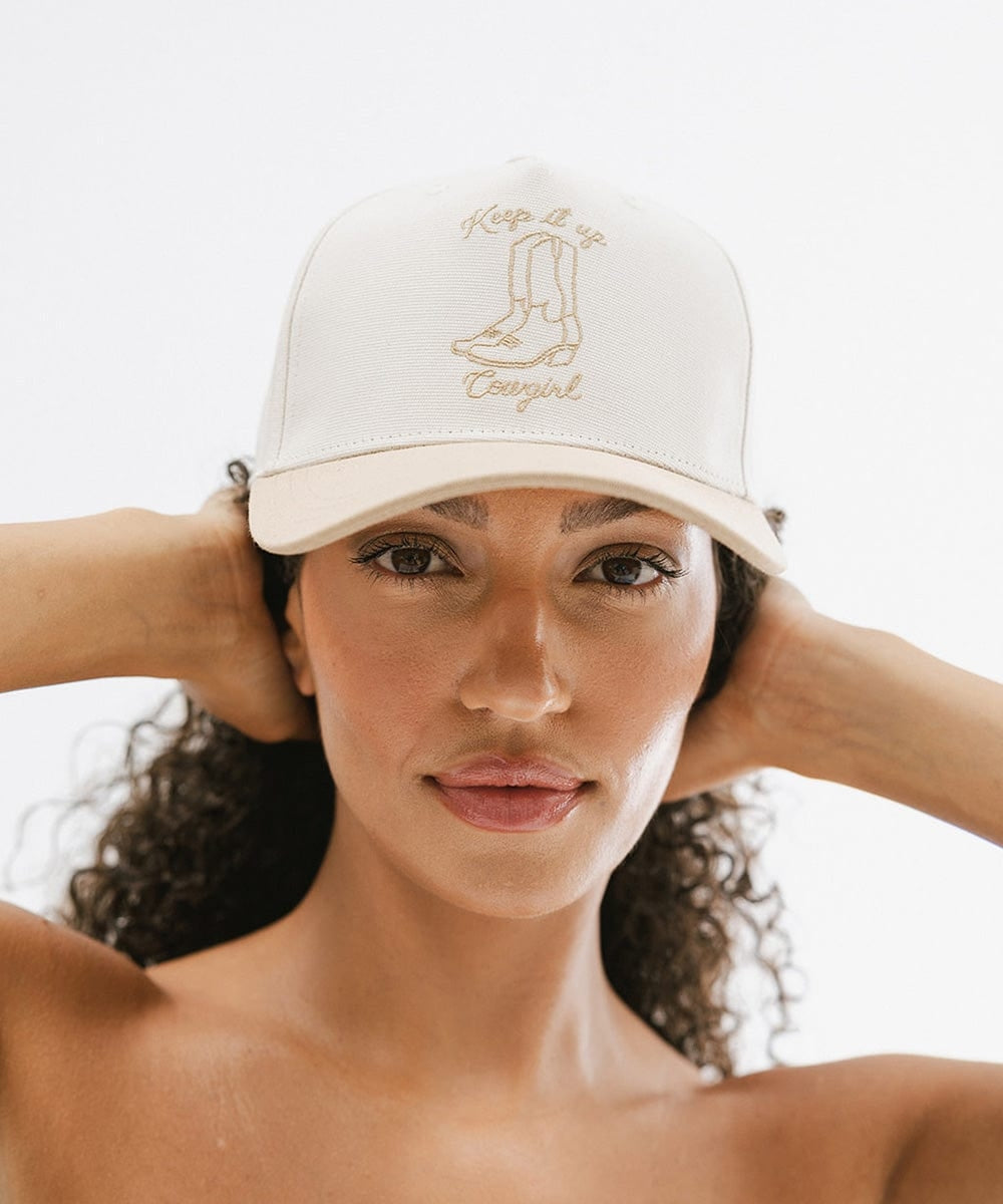 JTTP Products GIGI PIP - Keep It Up Cowgirl Trucker Hat | Cream available in Joshua Tree at JT Trading Post