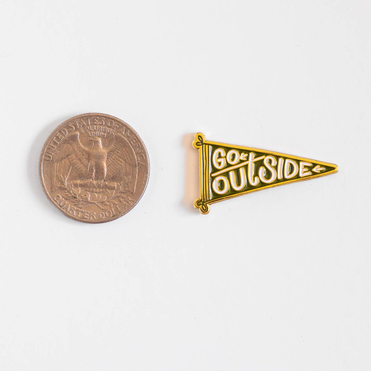 JTTP Products Go Outside Flag Enamel Pin available in Joshua Tree at JT Trading Post