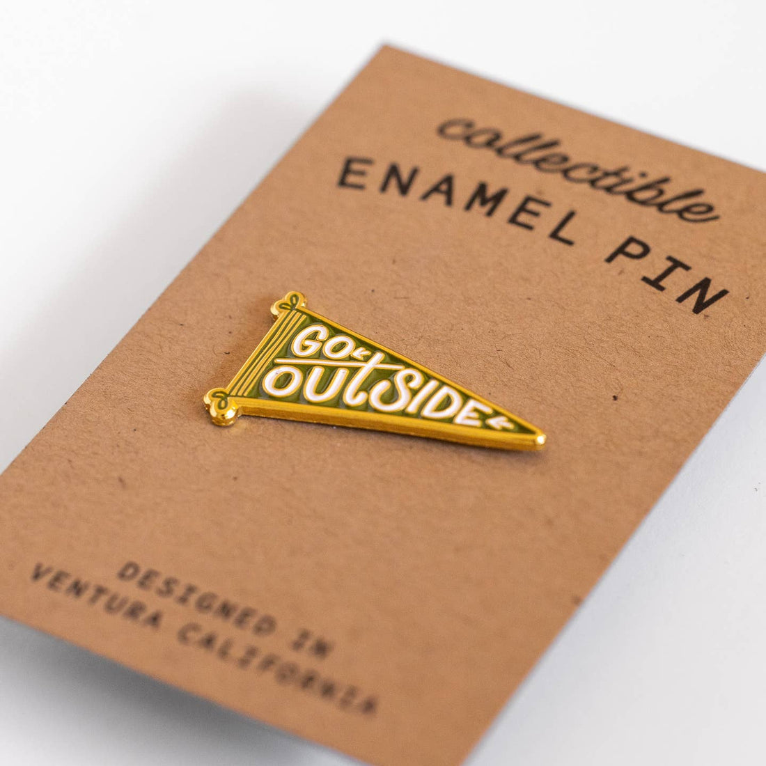 JTTP Products Go Outside Flag Enamel Pin available in Joshua Tree at JT Trading Post
