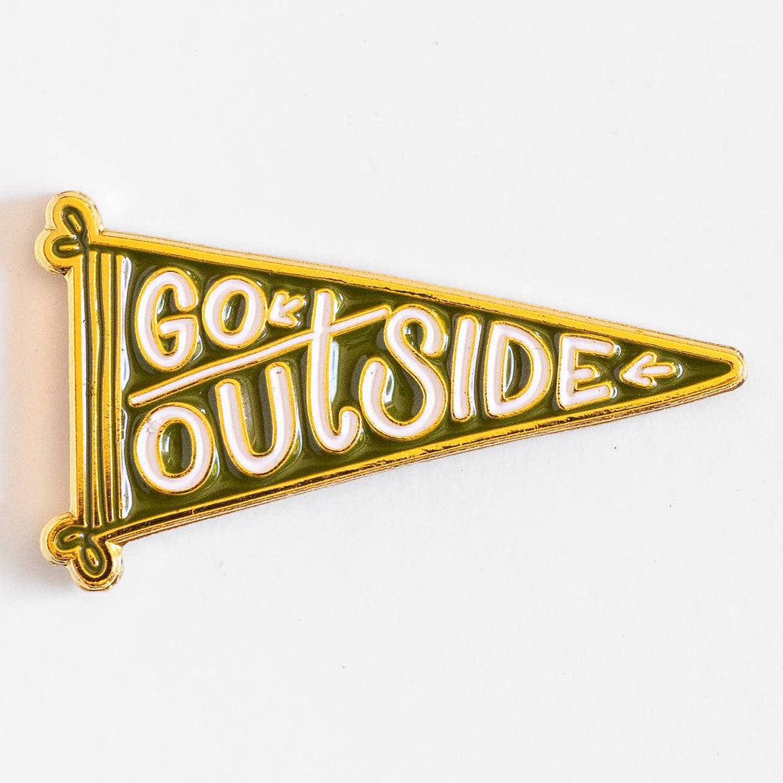 JTTP Products Go Outside Flag Enamel Pin available in Joshua Tree at JT Trading Post