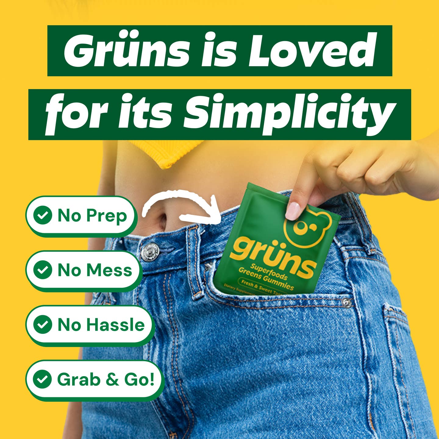 JTTP Products Grüns Adult Sugar Free Superfood Greens Gummies, 14 Servings available in Joshua Tree at JT Trading Post