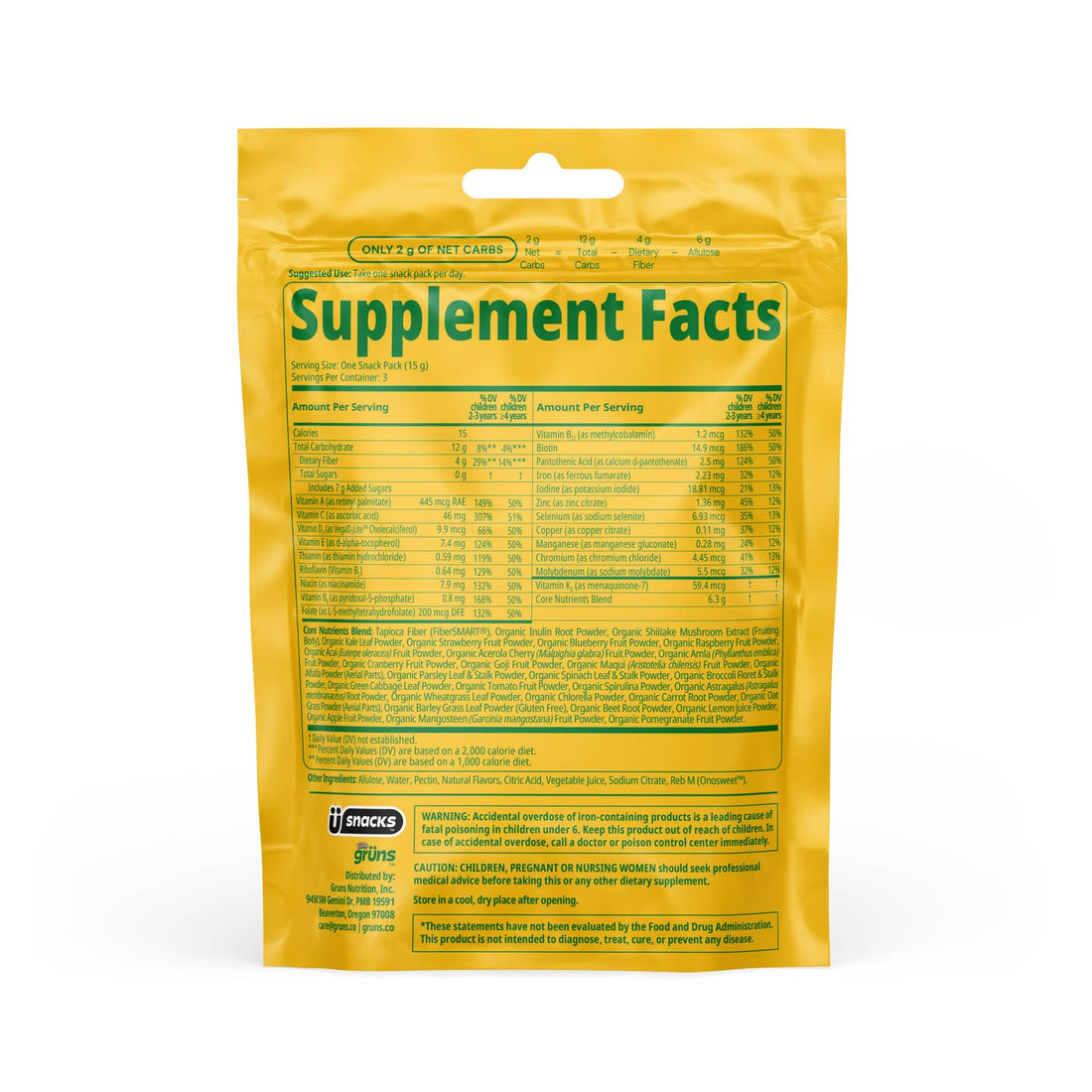 JTTP Products Grüns Kids Superfood Greens Gummies, 3 Servings available in Joshua Tree at JT Trading Post