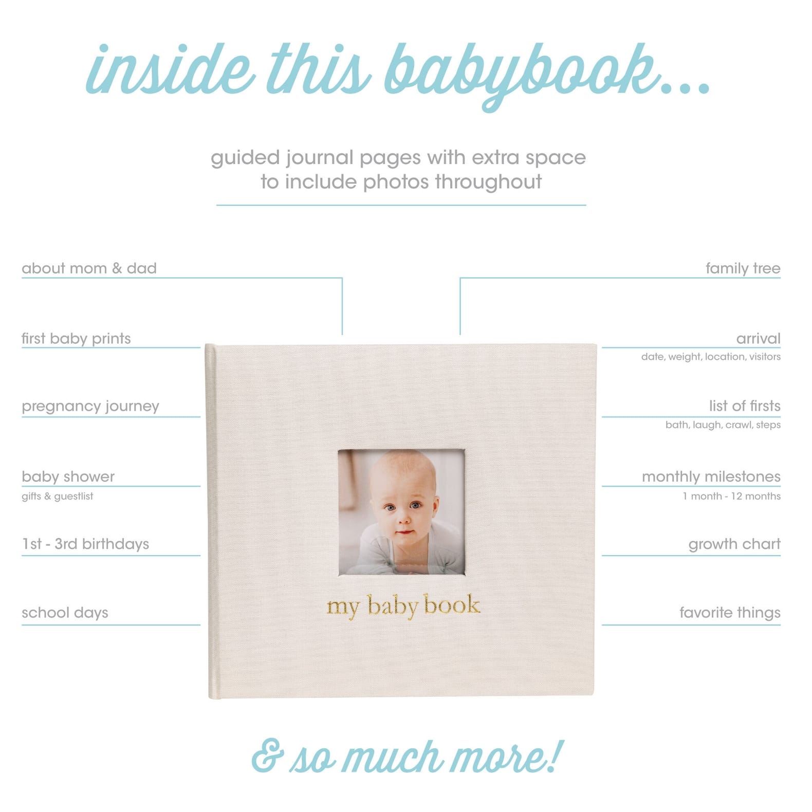 JTTP Products Ivory Linen Baby Memory Book available in Joshua Tree at JT Trading Post