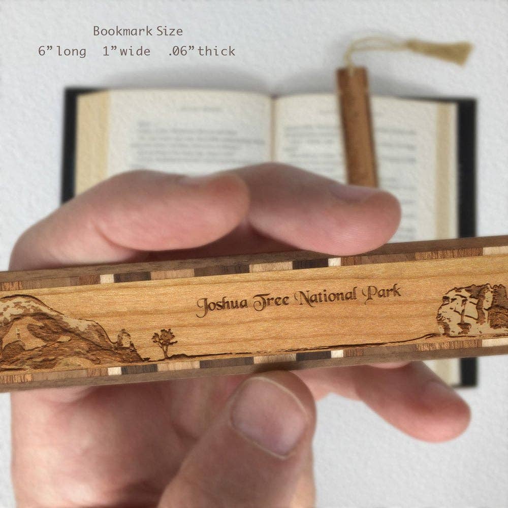 JTTP Products Joshua Tree National Park California Engraved Wood Bookmark available in Joshua Tree at JT Trading Post