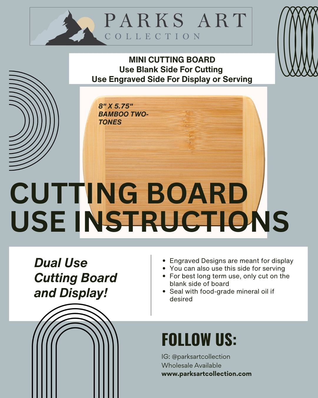JTTP Products Joshua Tree Small Bamboo Cutting Board available in Joshua Tree at JT Trading Post