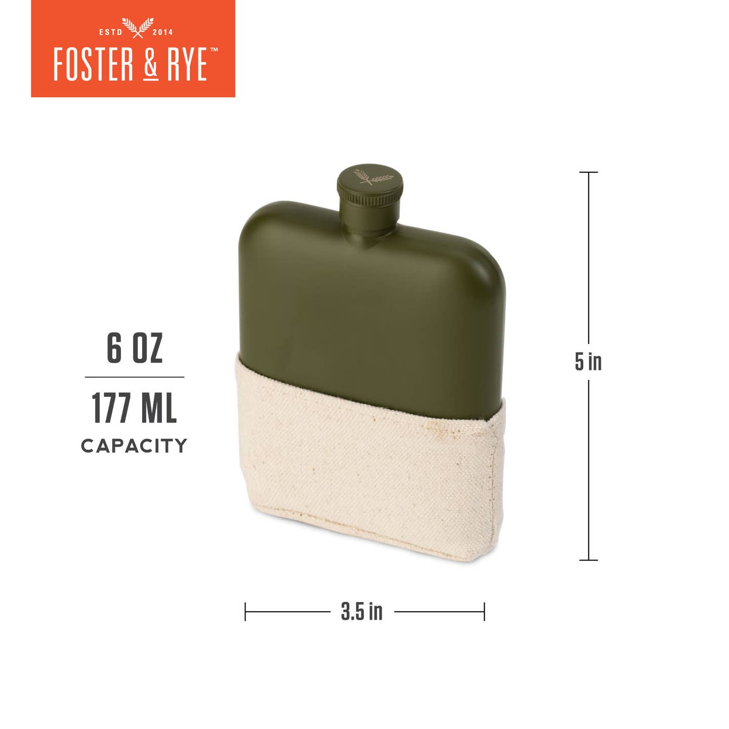 JTTP Products Matte Army Green Flask available in Joshua Tree at JT Trading Post