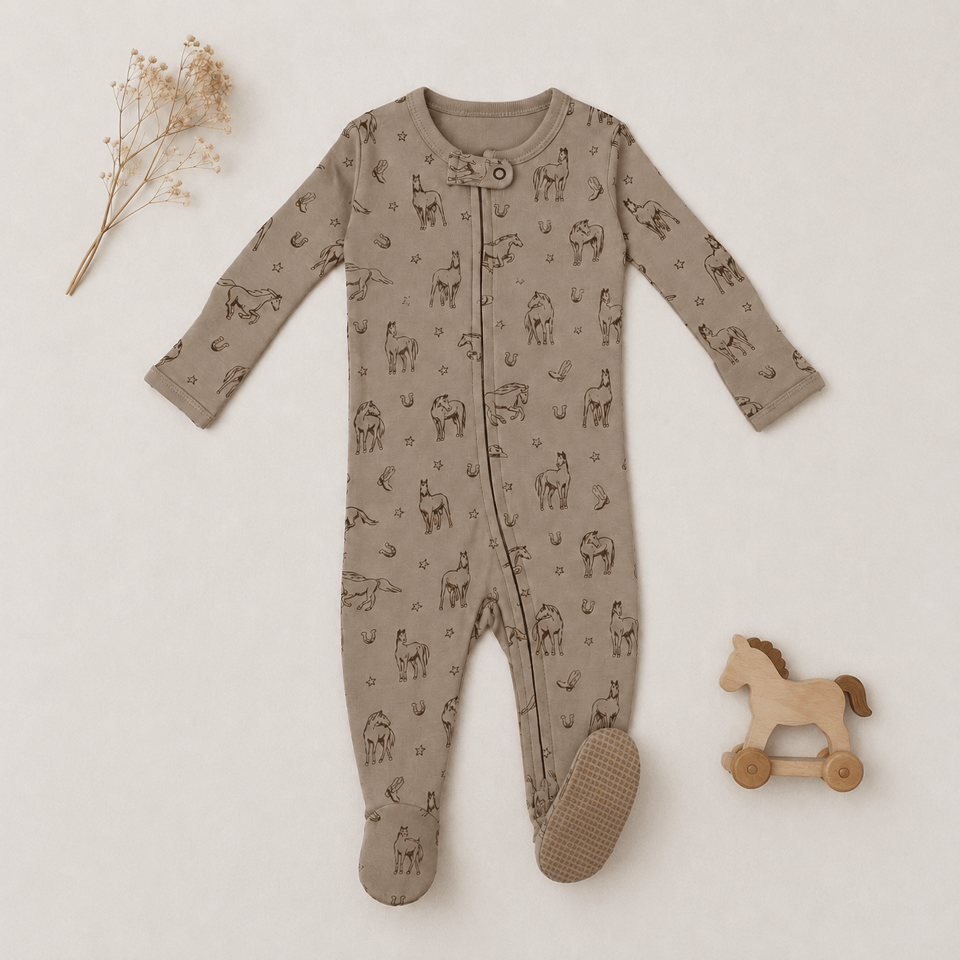 JTTP Products Mini Buckaroo | Organic 2 Way Zipper Footie available in Joshua Tree at JT Trading Post