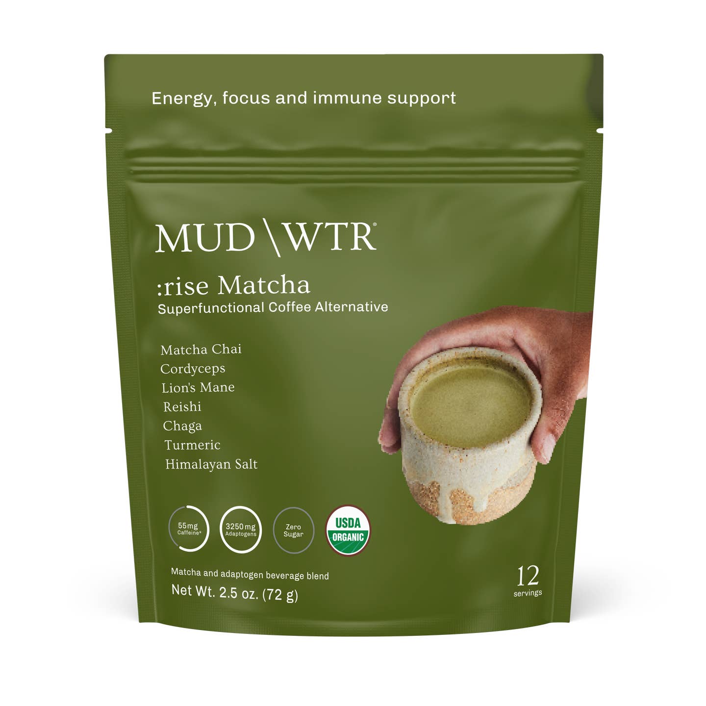 JTTP Products MUD\WTR | Matcha | 12-Serving Bag available in Joshua Tree at JT Trading Post