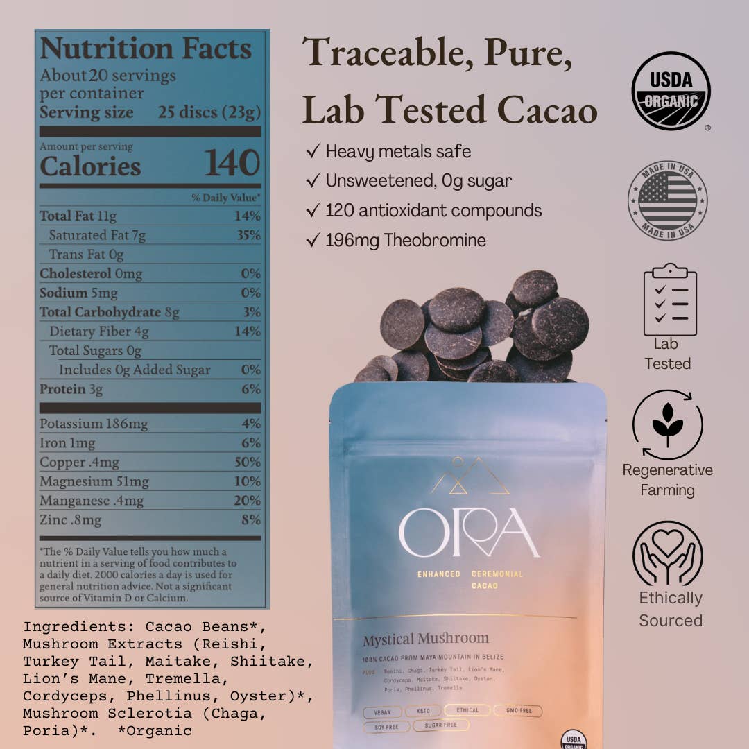 JTTP Products Mystical Mushroom Cacao | Organic Ceremonial Chocolate available in Joshua Tree at JT Trading Post