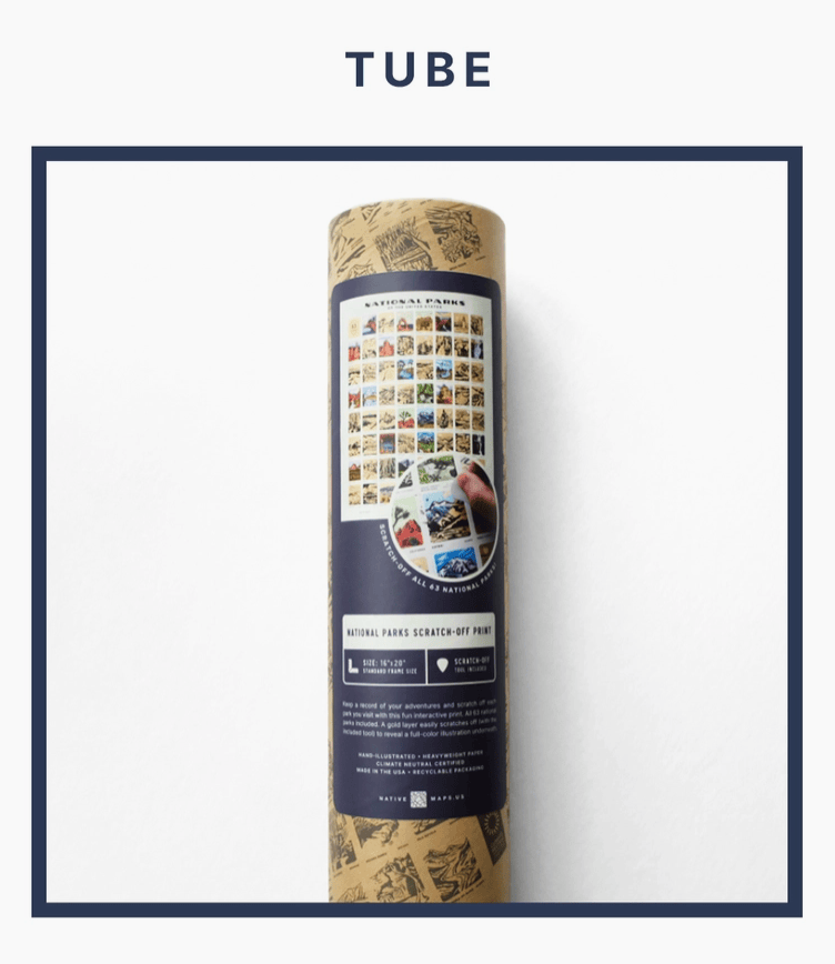 JTTP Products National Parks Scratch-Off Print | Tube available in Joshua Tree at JT Trading Post