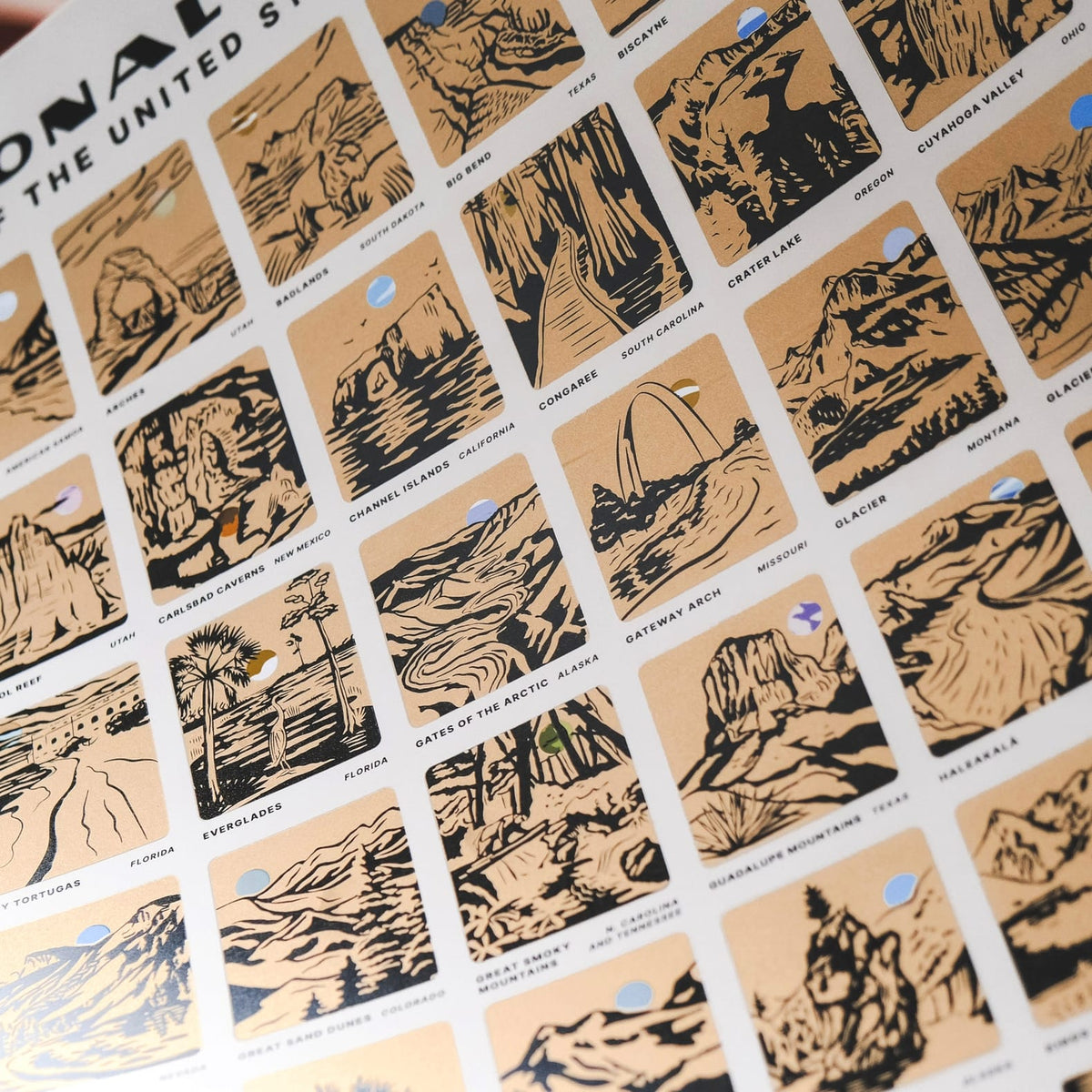 JTTP Products National Parks Scratch-Off Print | Tube available in Joshua Tree at JT Trading Post