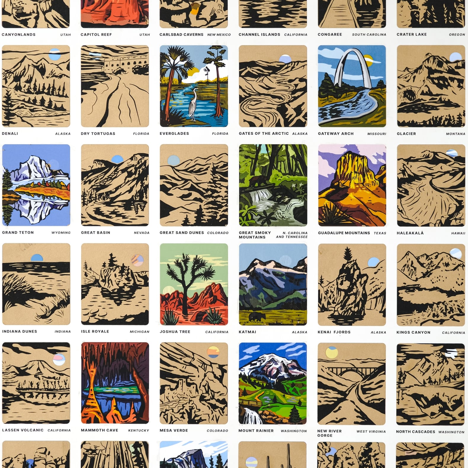 JTTP Products National Parks Scratch-Off Print | Tube available in Joshua Tree at JT Trading Post