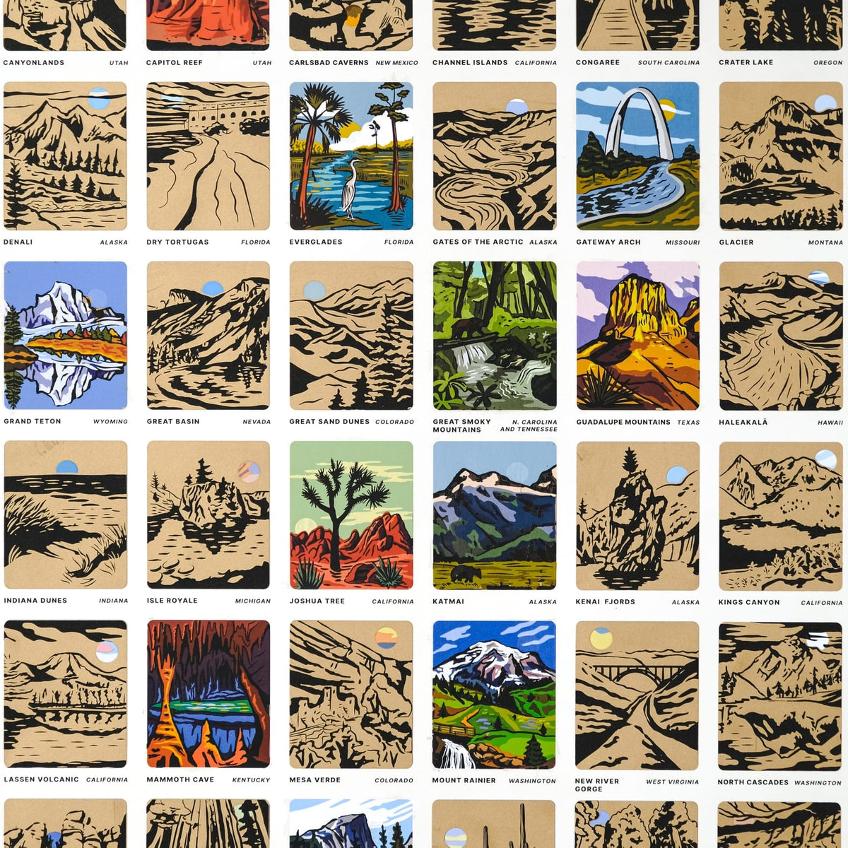 JTTP Products National Parks Scratch-Off Print | Tube available in Joshua Tree at JT Trading Post