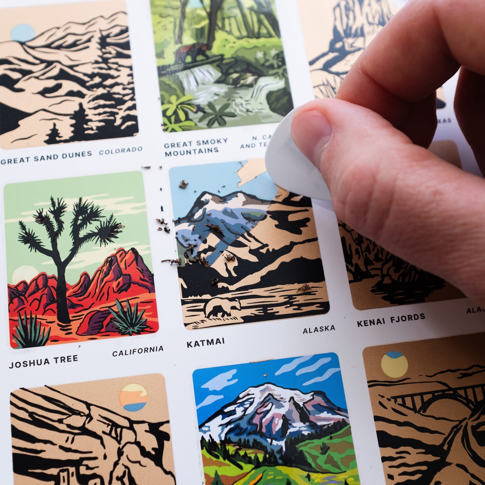 JTTP Products National Parks Scratch-Off Print | Tube available in Joshua Tree at JT Trading Post