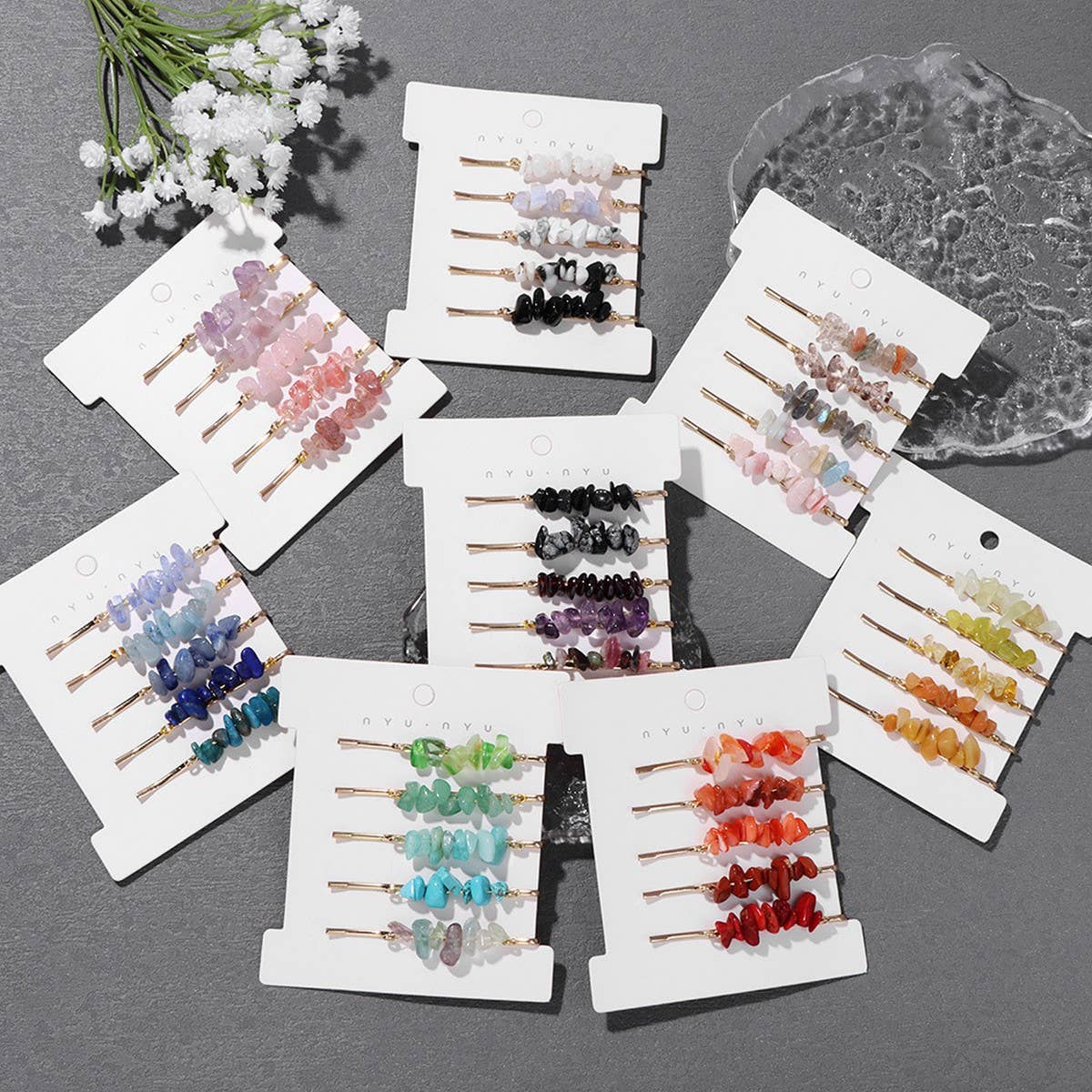 JTTP Products Natural Stone Hair Clip Set available in Joshua Tree at JT Trading Post