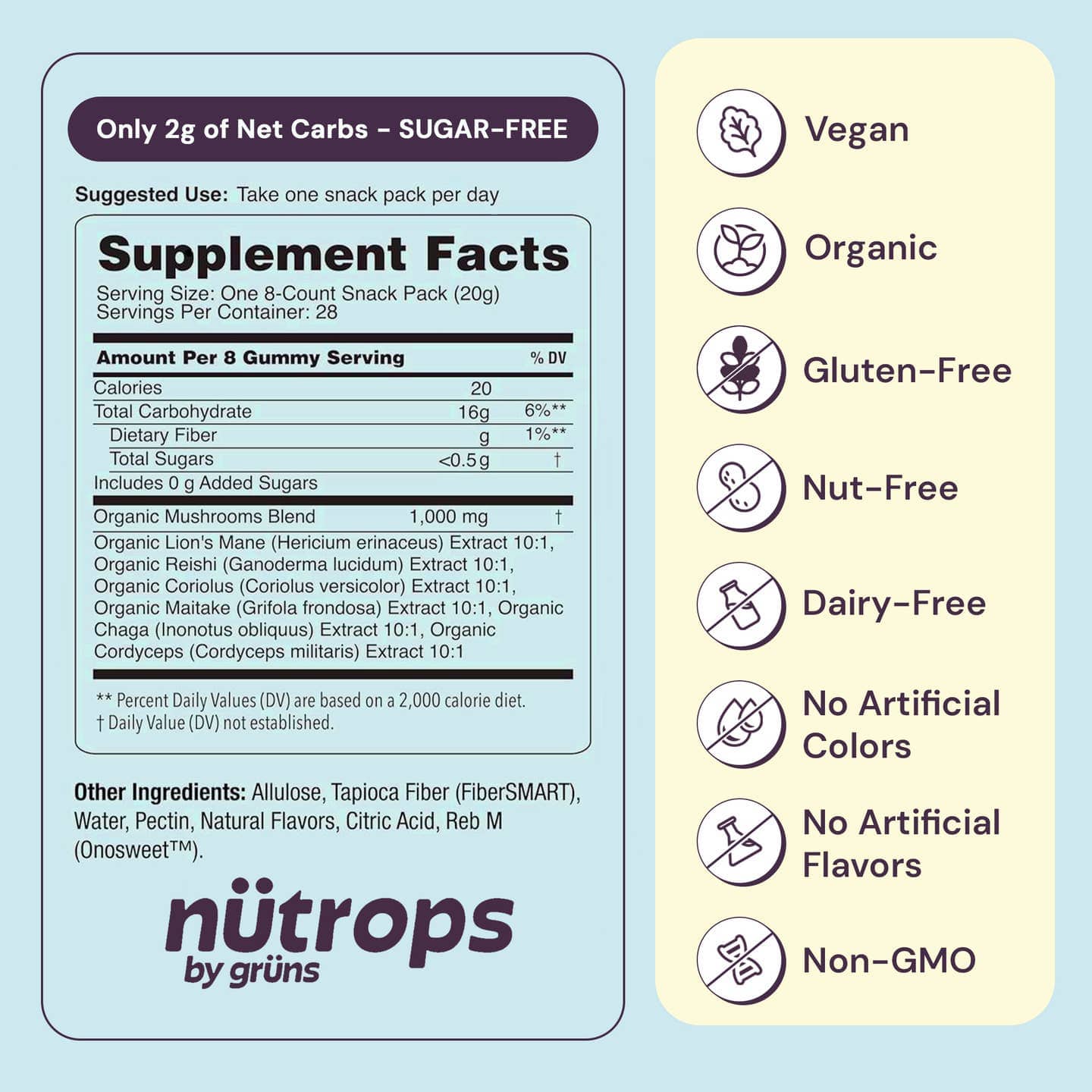 JTTP Products Nütrops Adult Sugar-Free Functional Nootropics Gummies, 3 Servings available in Joshua Tree at JT Trading Post