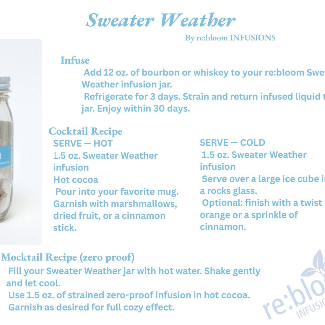 JTTP Products Re:Bloom Infusions | Sweater Weather Cocktail Mocktail available in Joshua Tree at JT Trading Post