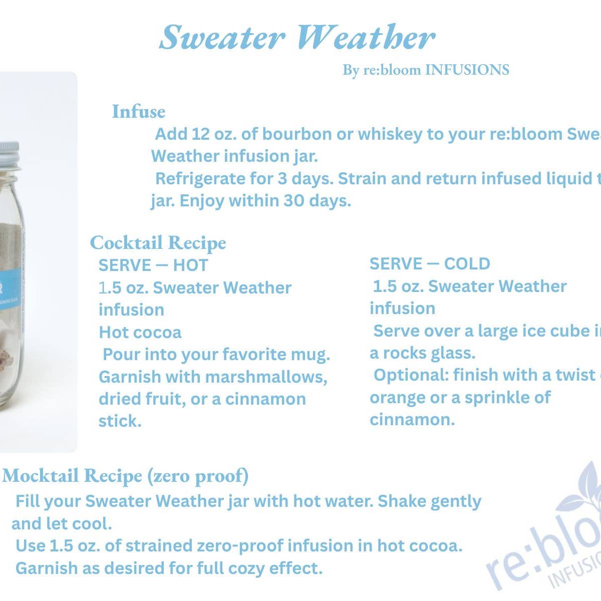JTTP Products Re:Bloom Infusions | Sweater Weather Cocktail Mocktail available in Joshua Tree at JT Trading Post