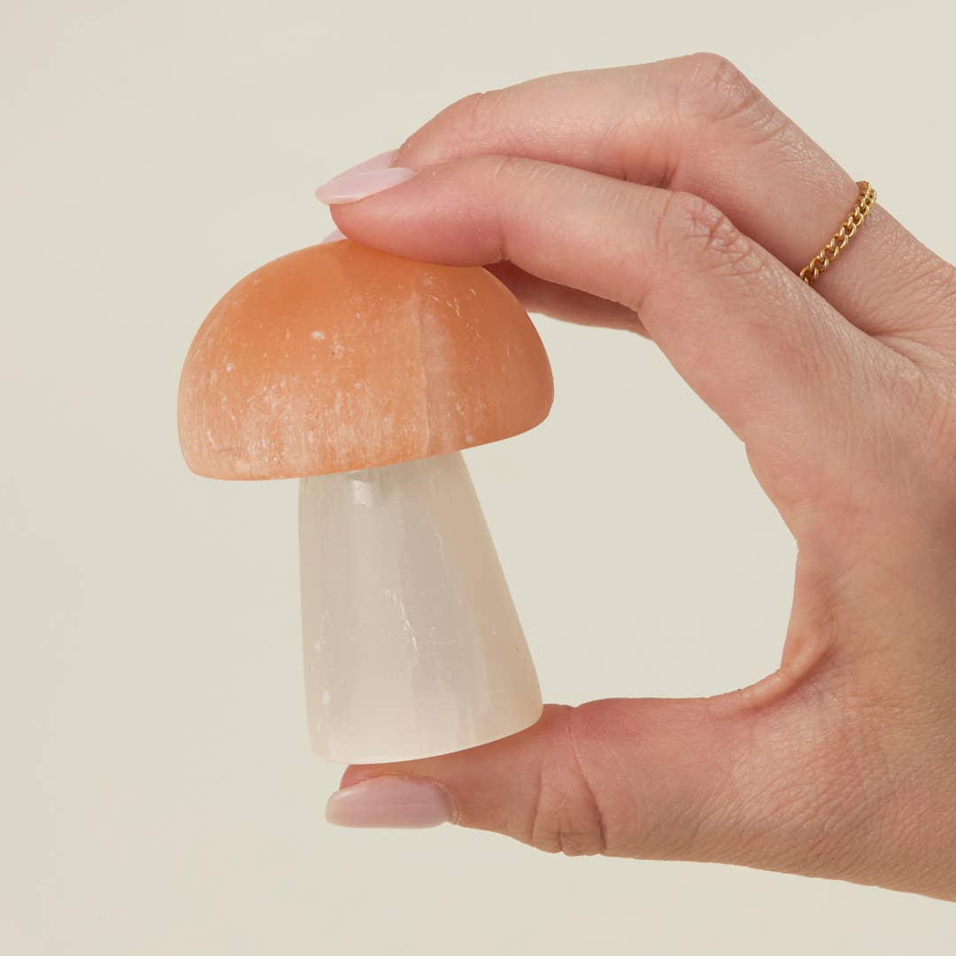 JTTP Products Selenite Mushroom available in Joshua Tree at JT Trading Post