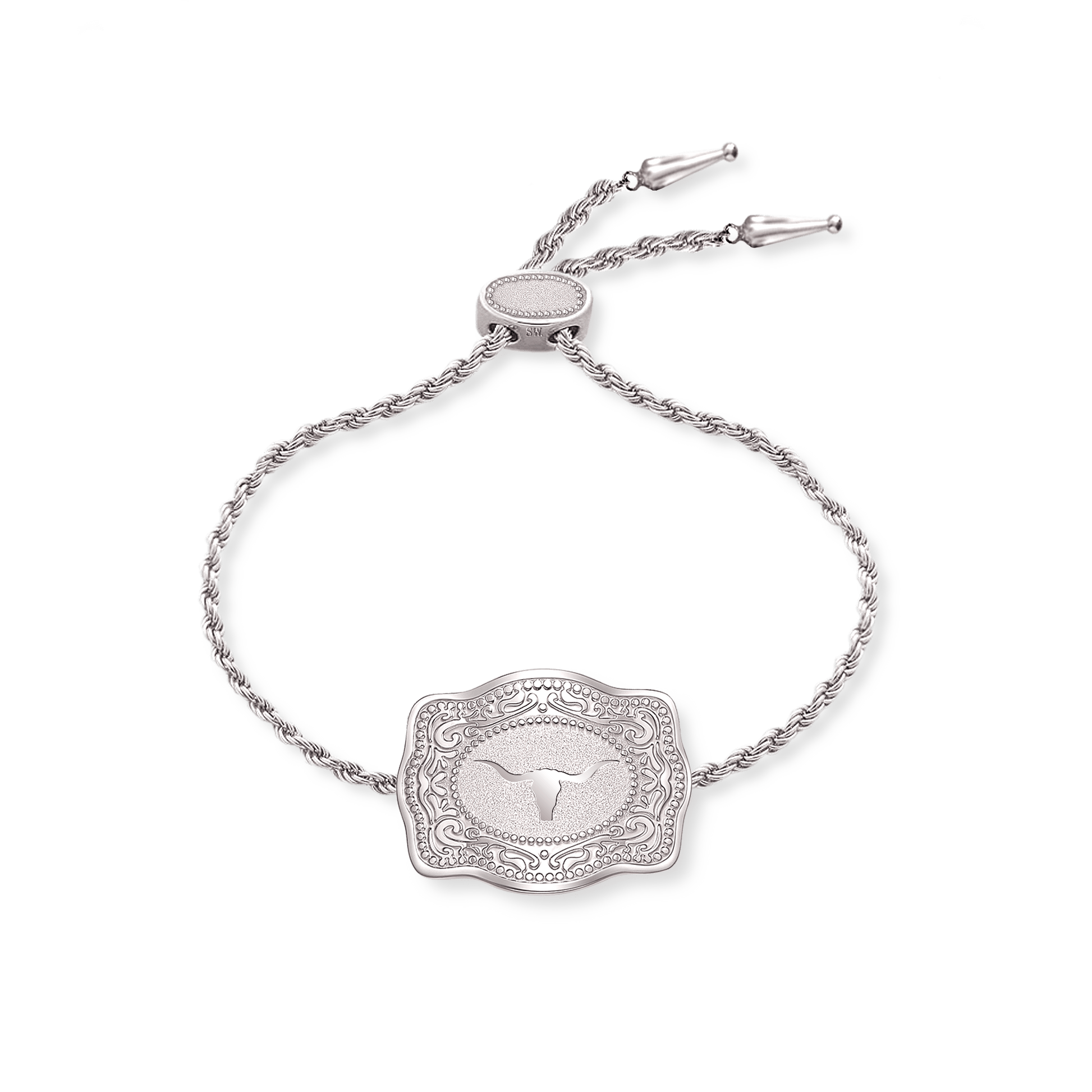 JTTP Products SpurWest | Mini Belt Buckle Bracelet (Longhorn) | Silver available in Joshua Tree at JT Trading Post