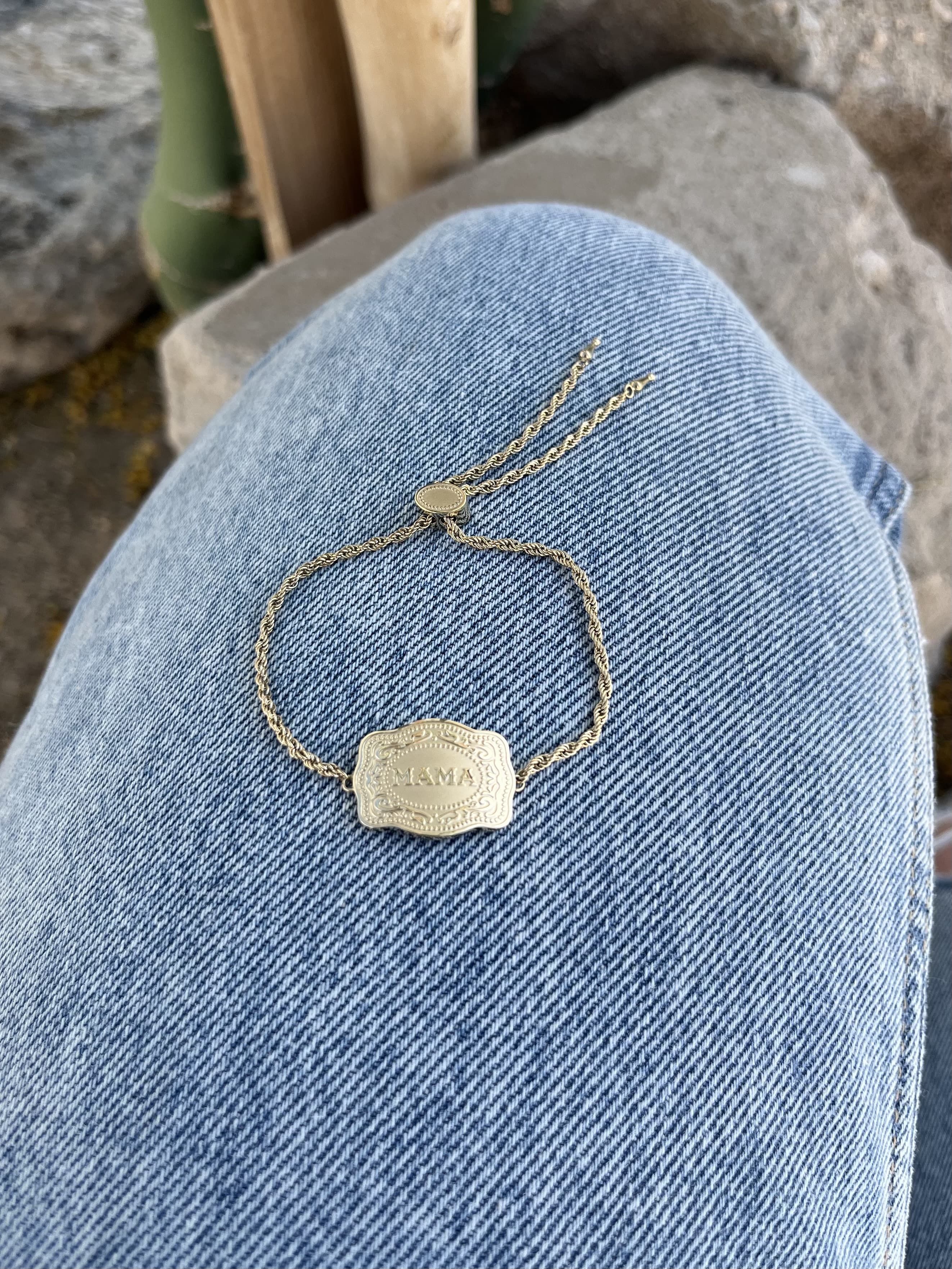 JTTP Products SpurWest | Mini Belt Buckle Bracelet (Mama) | Gold available in Joshua Tree at JT Trading Post