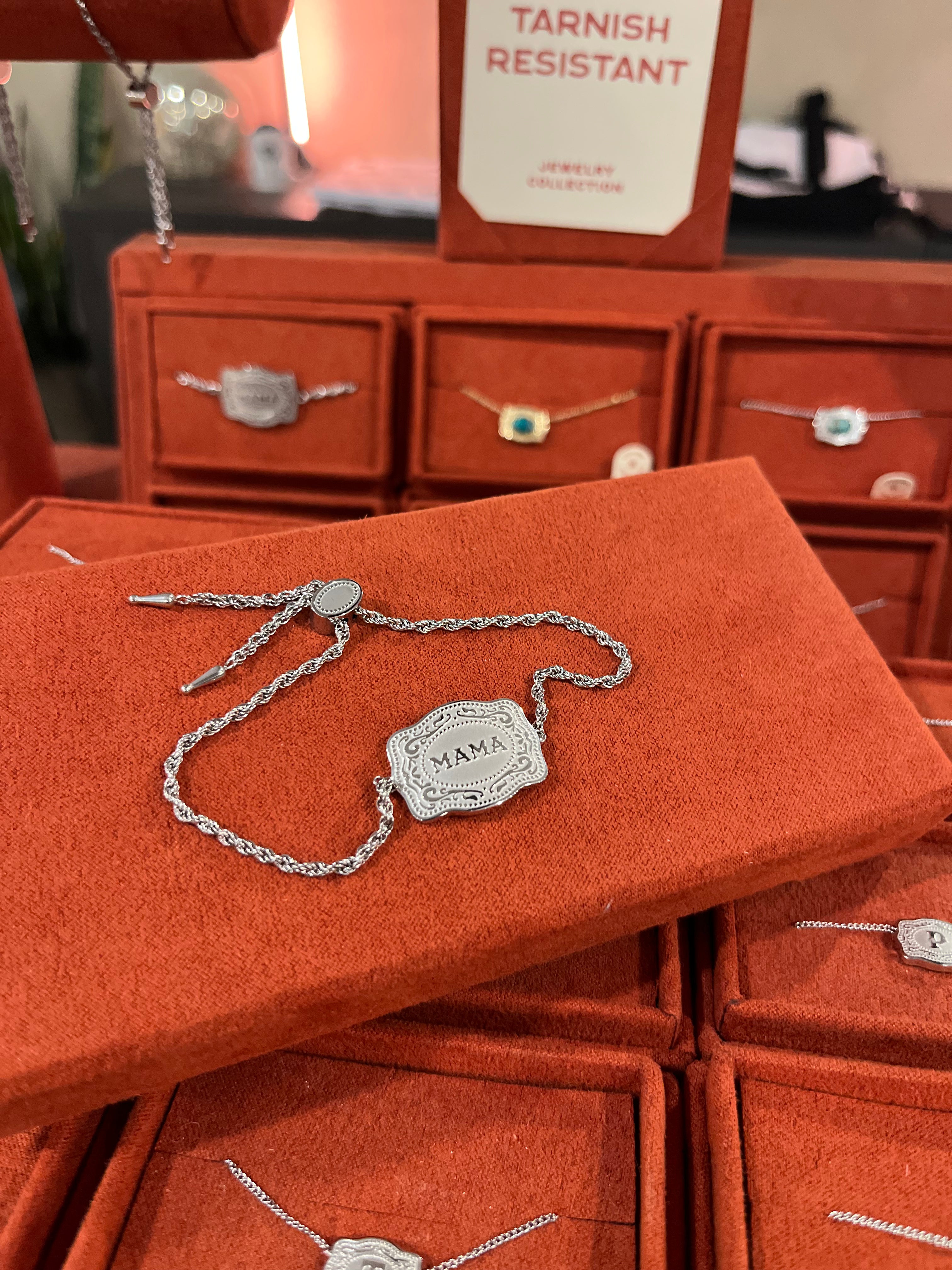 JTTP Products SpurWest | Mini Belt Buckle Bracelet (Mama) | Silver available in Joshua Tree at JT Trading Post