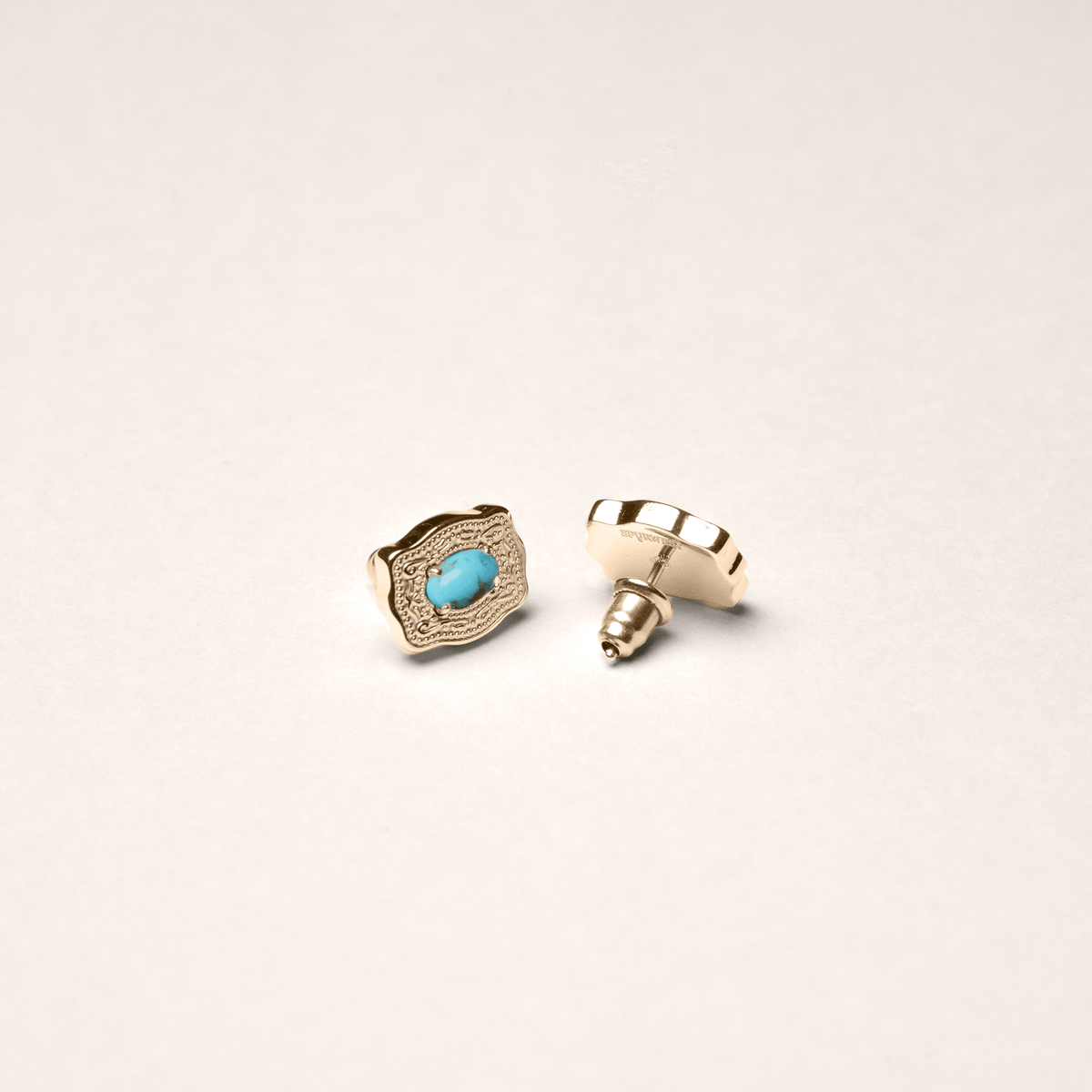 JTTP Products SpurWest | Oasis Ultra Mini Belt Buckle Earrings | Gold available in Joshua Tree at JT Trading Post