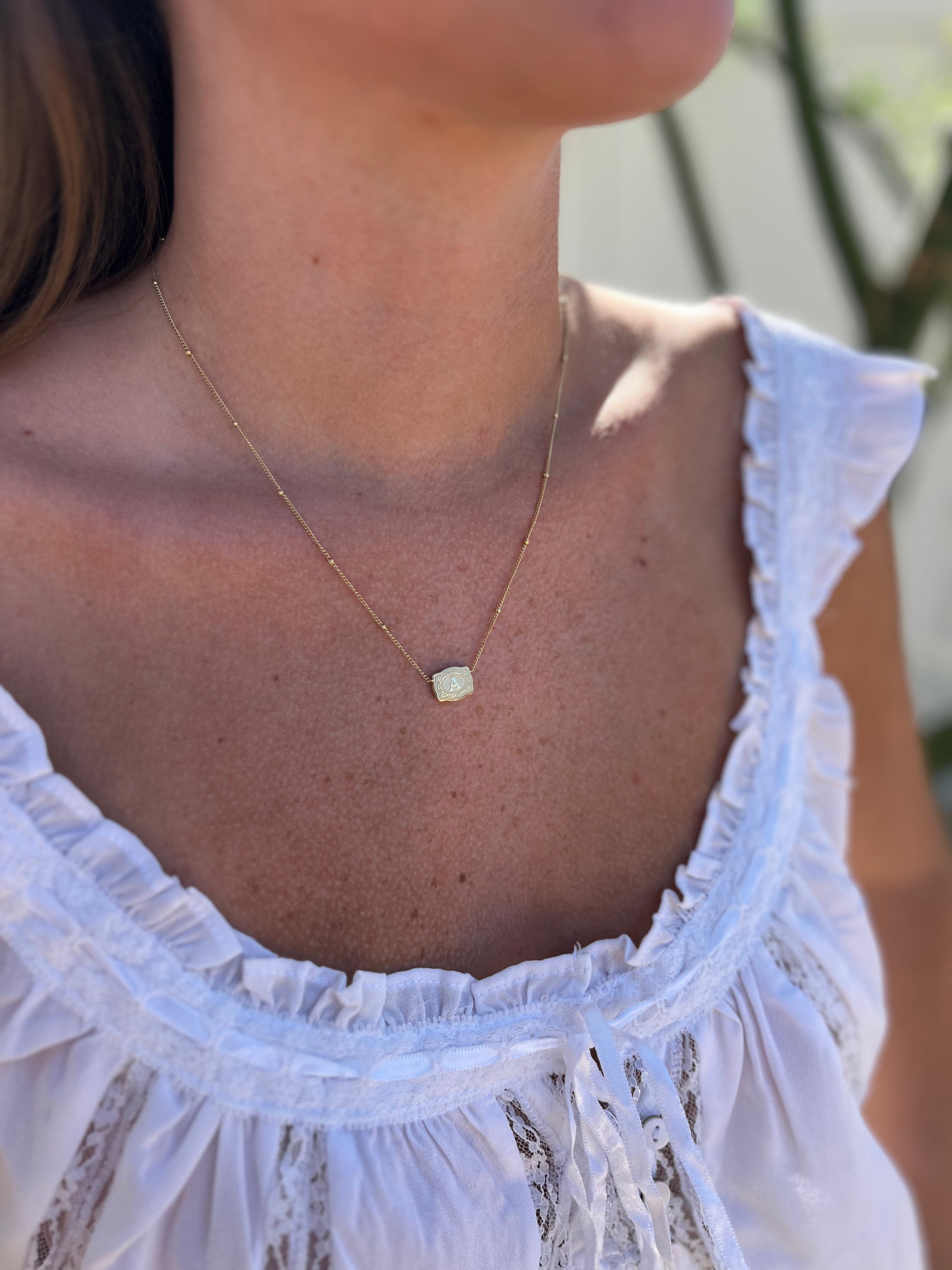 JTTP Products SpurWest | Ultra Mini Belt Buckle Necklace | Gold available in Joshua Tree at JT Trading Post