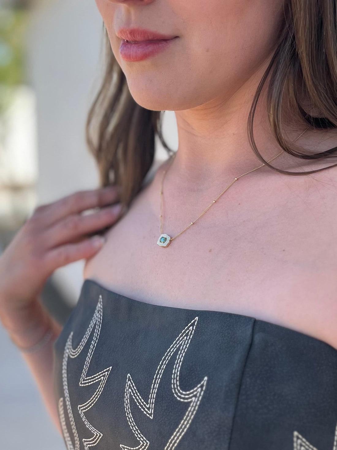 JTTP Products SpurWest | Ultra Mini Belt Buckle Necklace (Oasis) | Gold available in Joshua Tree at JT Trading Post