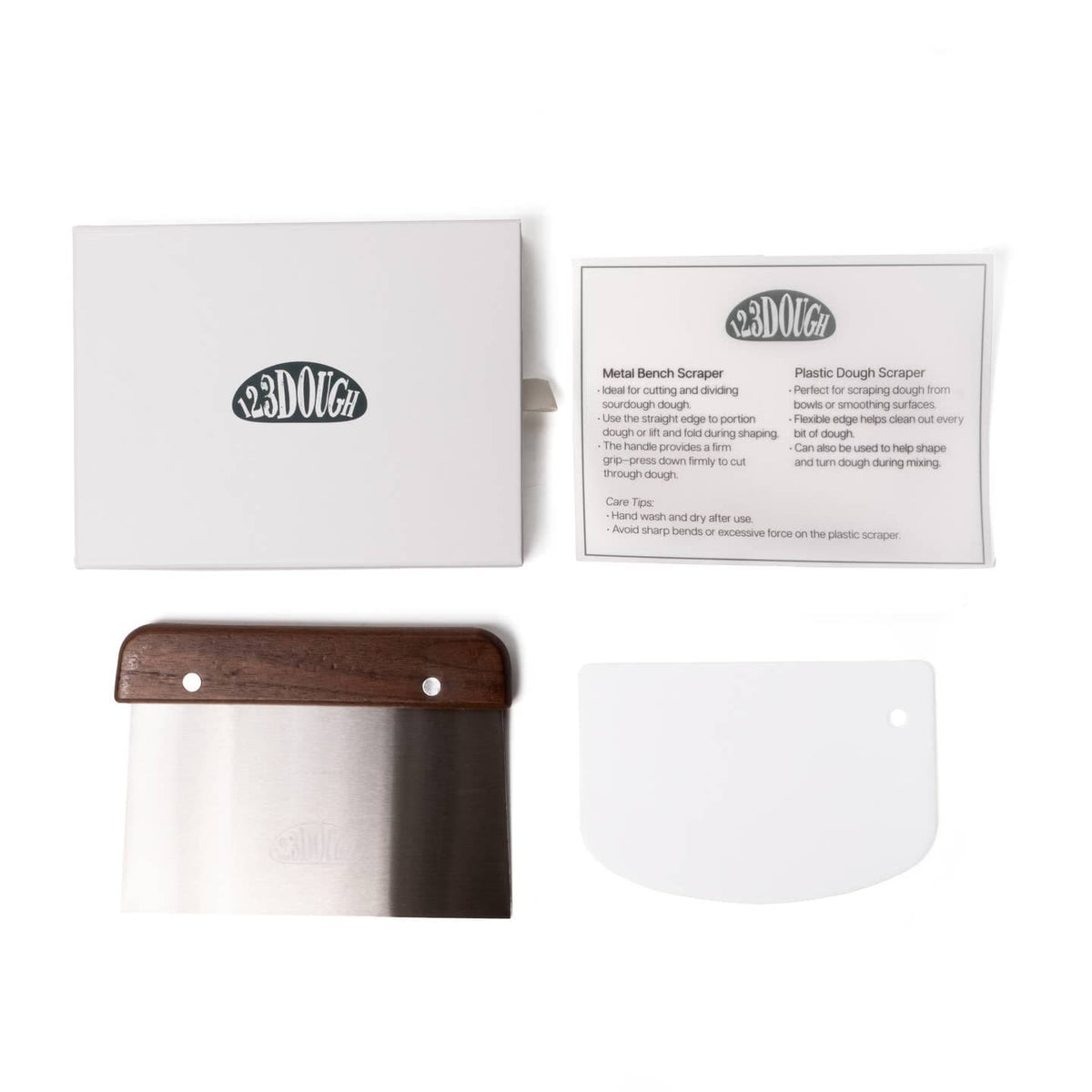 JTTP Products Stainless Steel + Plastic Dough Scraper Set – 123Dough available in Joshua Tree at JT Trading Post