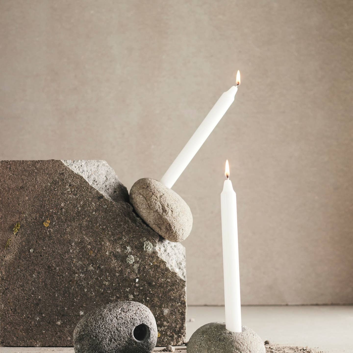 JTTP Products Stone Candle Holder |  Grey Natural available in Joshua Tree at JT Trading Post