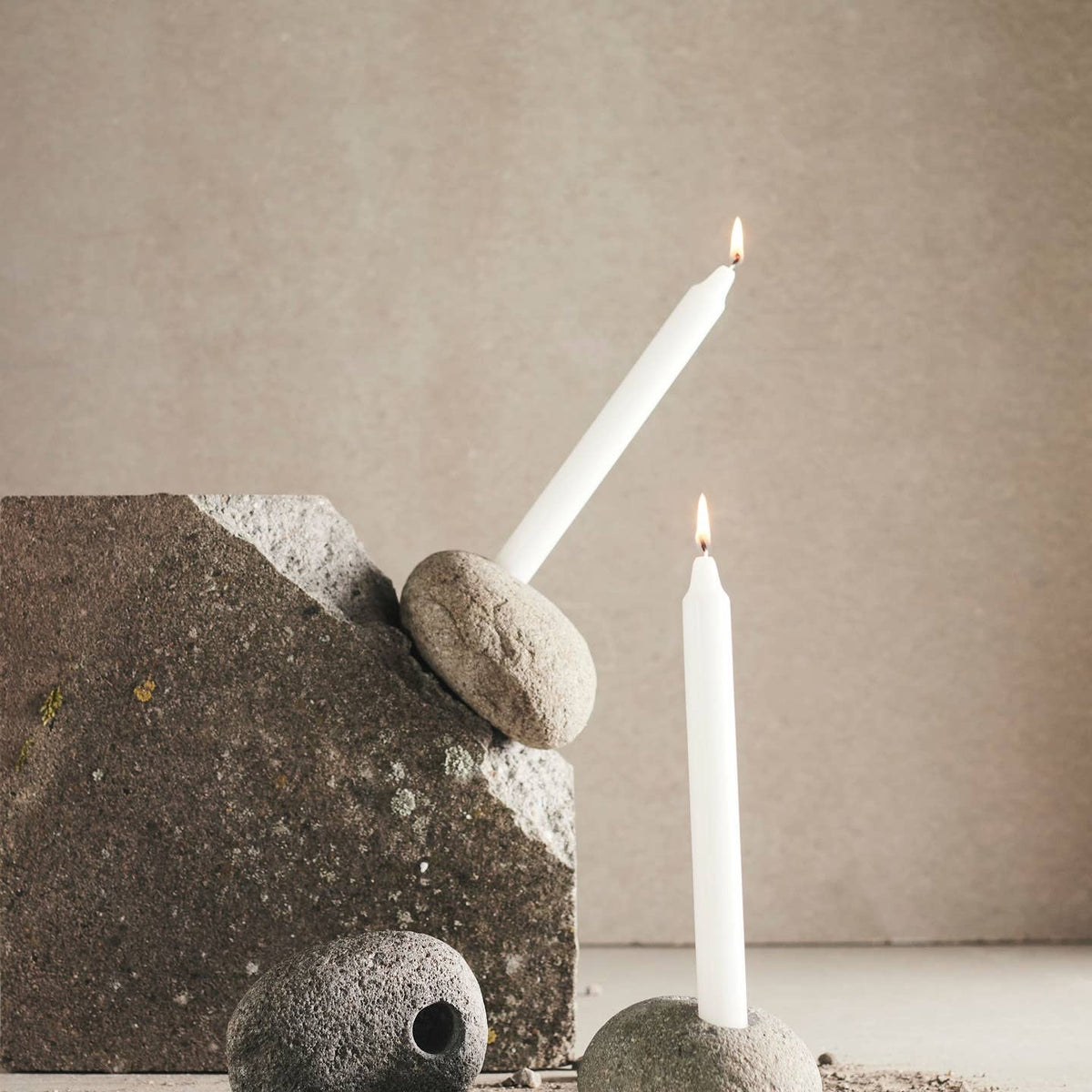 JTTP Products Stone Candle Holder |  Grey Natural available in Joshua Tree at JT Trading Post