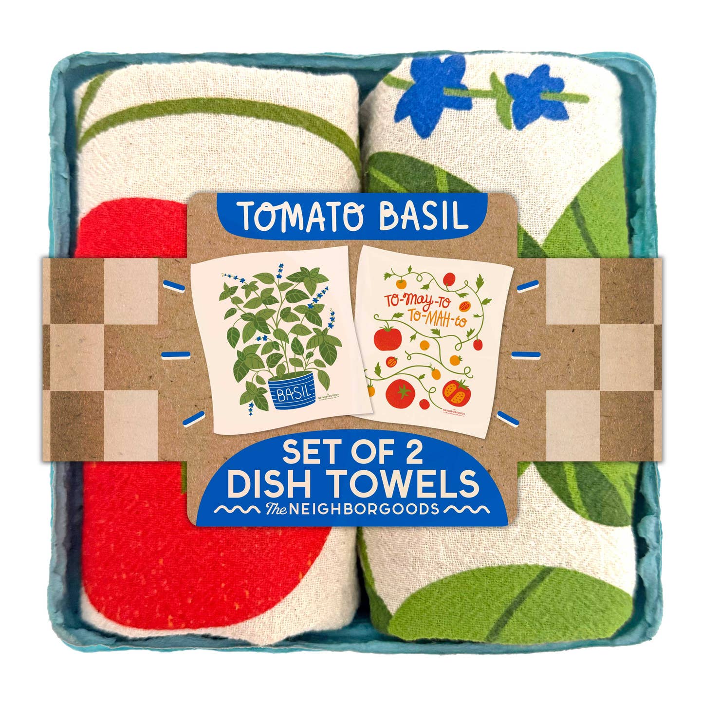 JTTP Products Tomato Basil | Tomato Basil | Tea Towel Set of 2 available in Joshua Tree at JT Trading Post