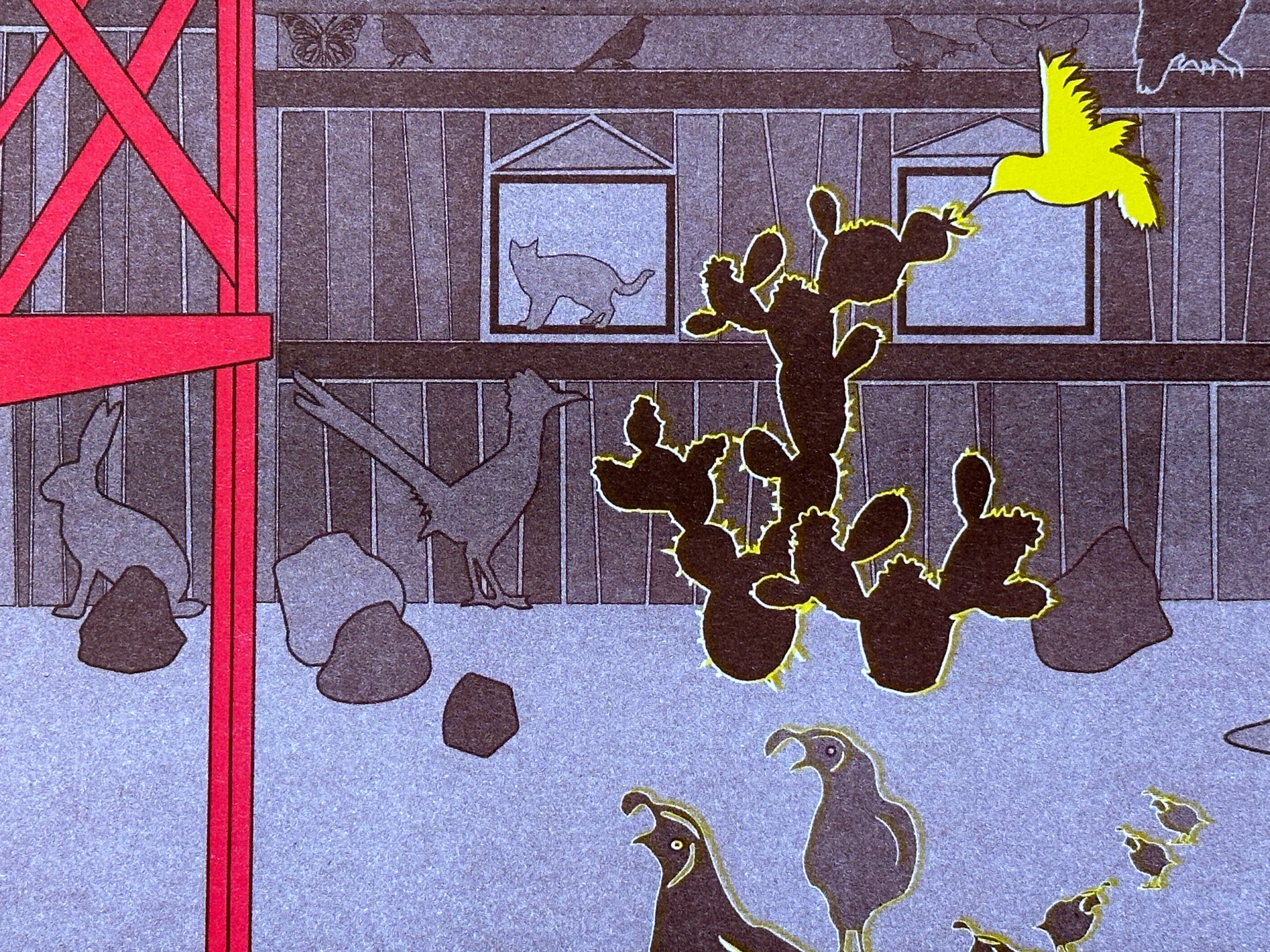 kreaturetown Joshua Tree:  "Desert Ranch"    11x14 Risograph Print available in Joshua Tree at JT Trading Post