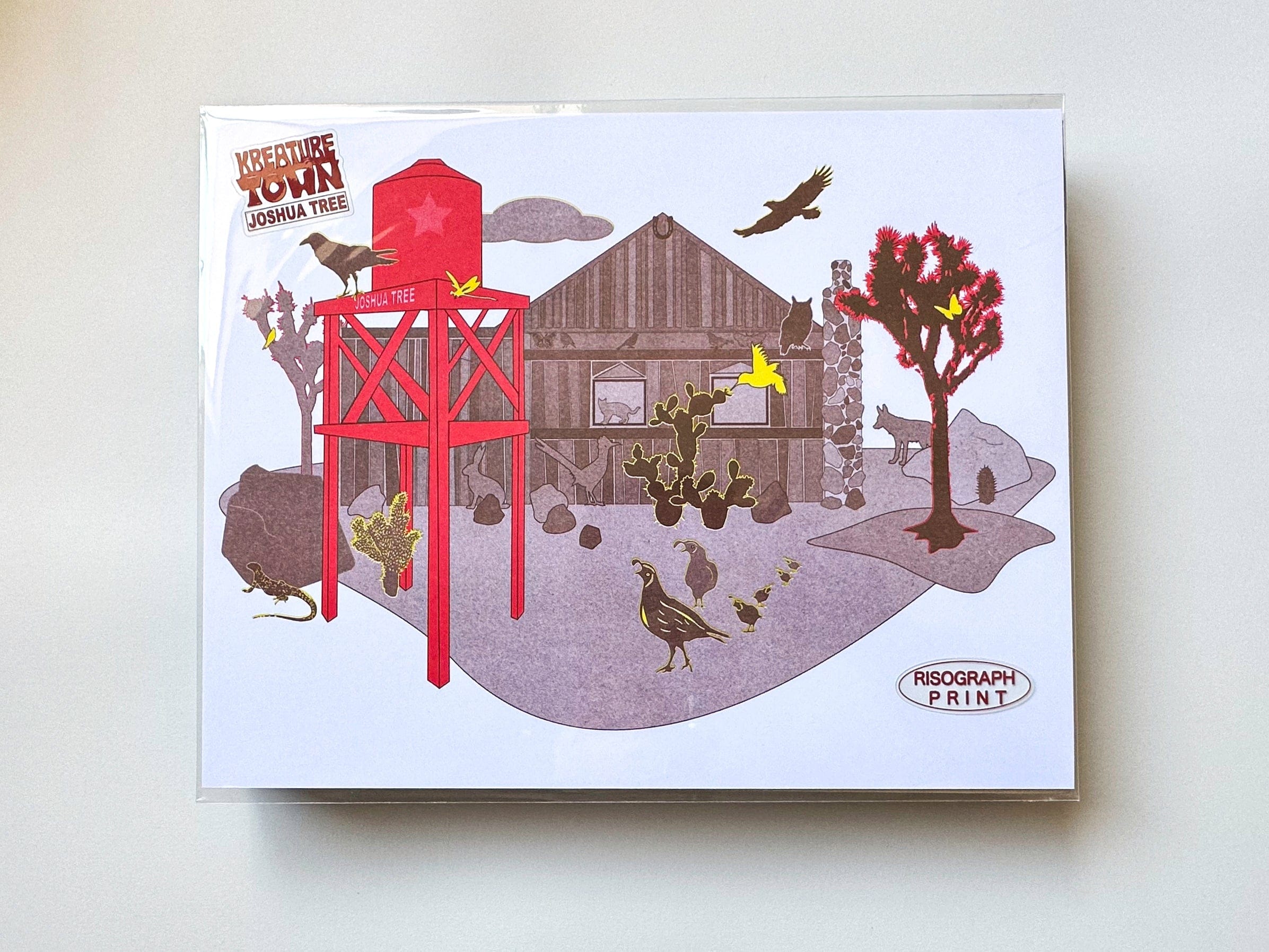 kreaturetown Joshua Tree:  "Desert Ranch"    11x14 Risograph Print available in Joshua Tree at JT Trading Post