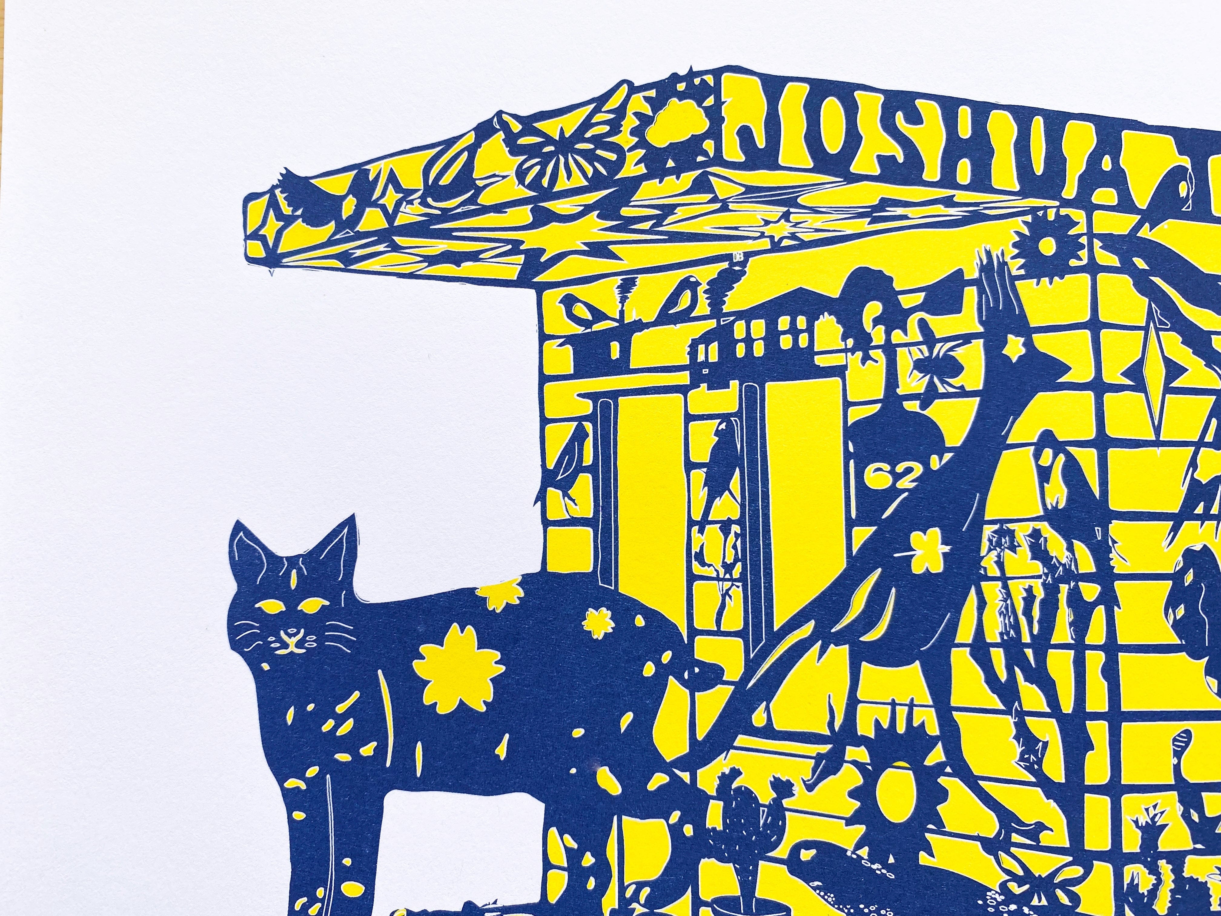 kreaturetown Joshua Tree:  "Homestead"    11x14 Risograph Print available in Joshua Tree at JT Trading Post