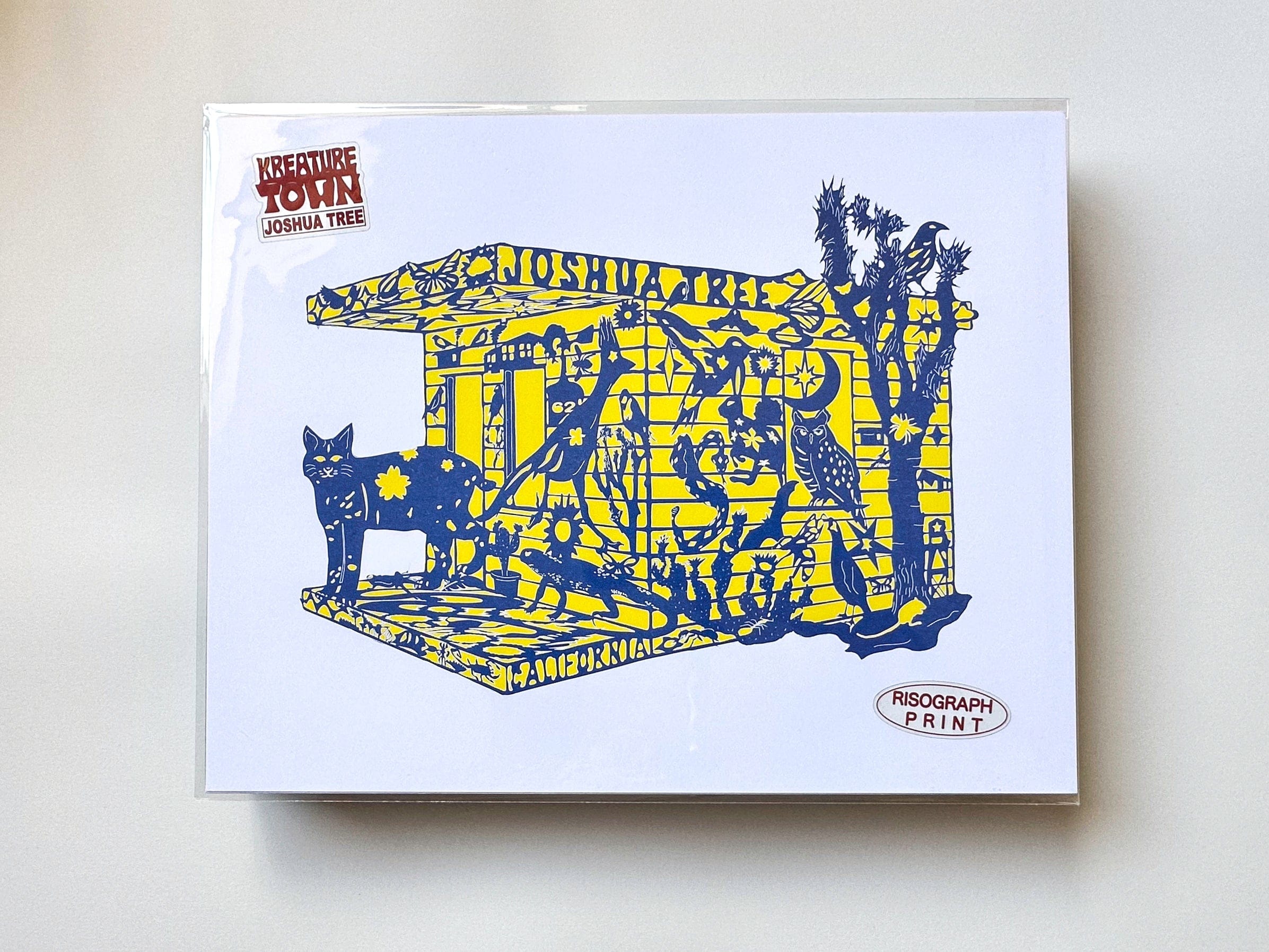 kreaturetown Joshua Tree:  "Homestead"    11x14 Risograph Print available in Joshua Tree at JT Trading Post