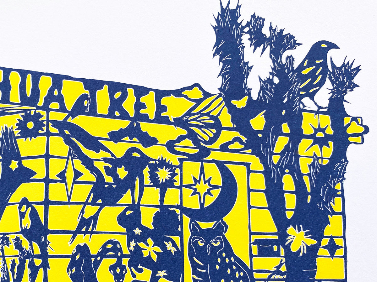 kreaturetown Joshua Tree:  "Homestead"    11x14 Risograph Print available in Joshua Tree at JT Trading Post