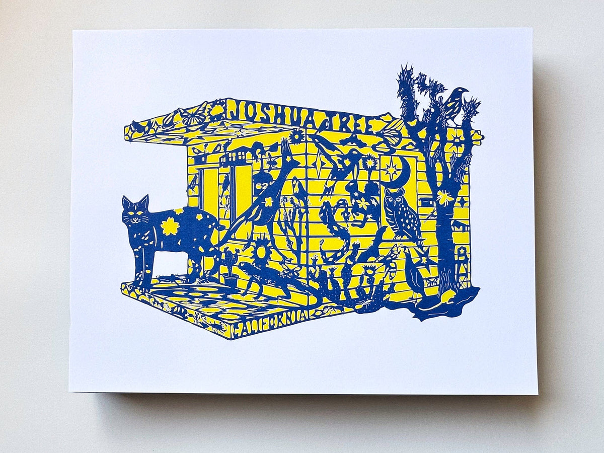 kreaturetown Joshua Tree:  "Homestead"    11x14 Risograph Print available in Joshua Tree at JT Trading Post